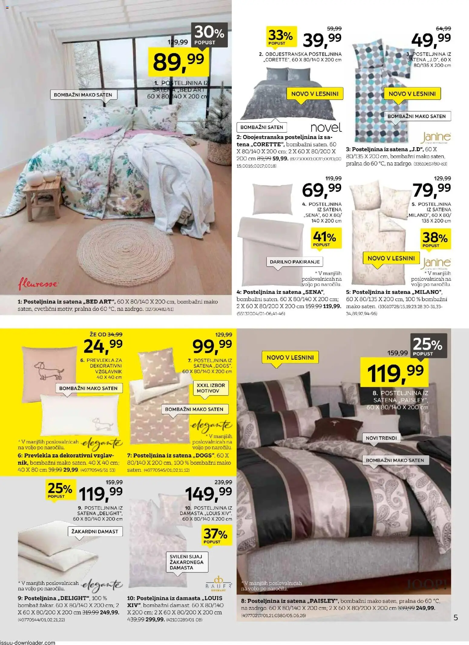 Novi XXXL Lesnina katalog ponudbe – veljaven od 04.11.2025 | Stran: 5 | Izdelki: Vzglavnik, Posteljnina