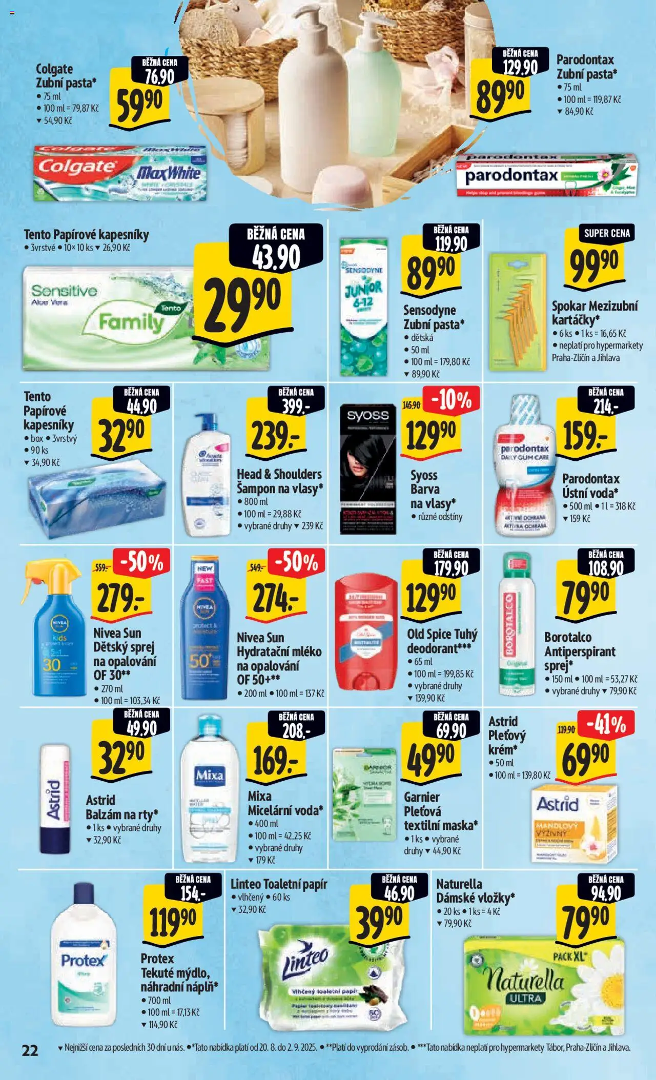 Albert leták - Hypermarket od 20.08.2025 | Strana: 31 | Produkty: Mixa, Deodorant, Toaletní papír, Head & Shoulders