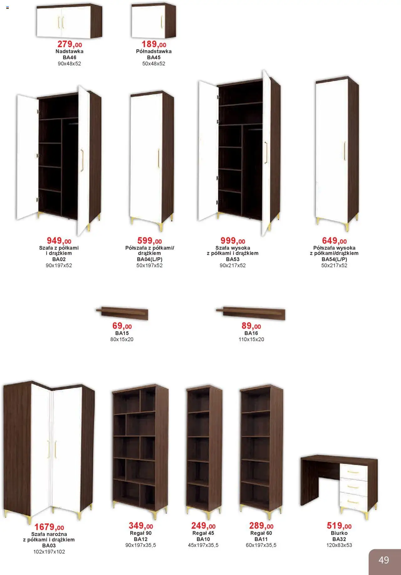 Bodzio Katalog od 01.10.2025 | Strona: 49 | Produkty: Szafa, Biurko, Szafa Narożna, Regał
