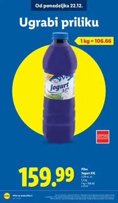 Pilos Jogurt XXL, 3,2% m. m., 1,5 kg - pregled Lidl kataloga - važi od 18.12.2025 | Strana: 12 | Proizvode: Jogurt