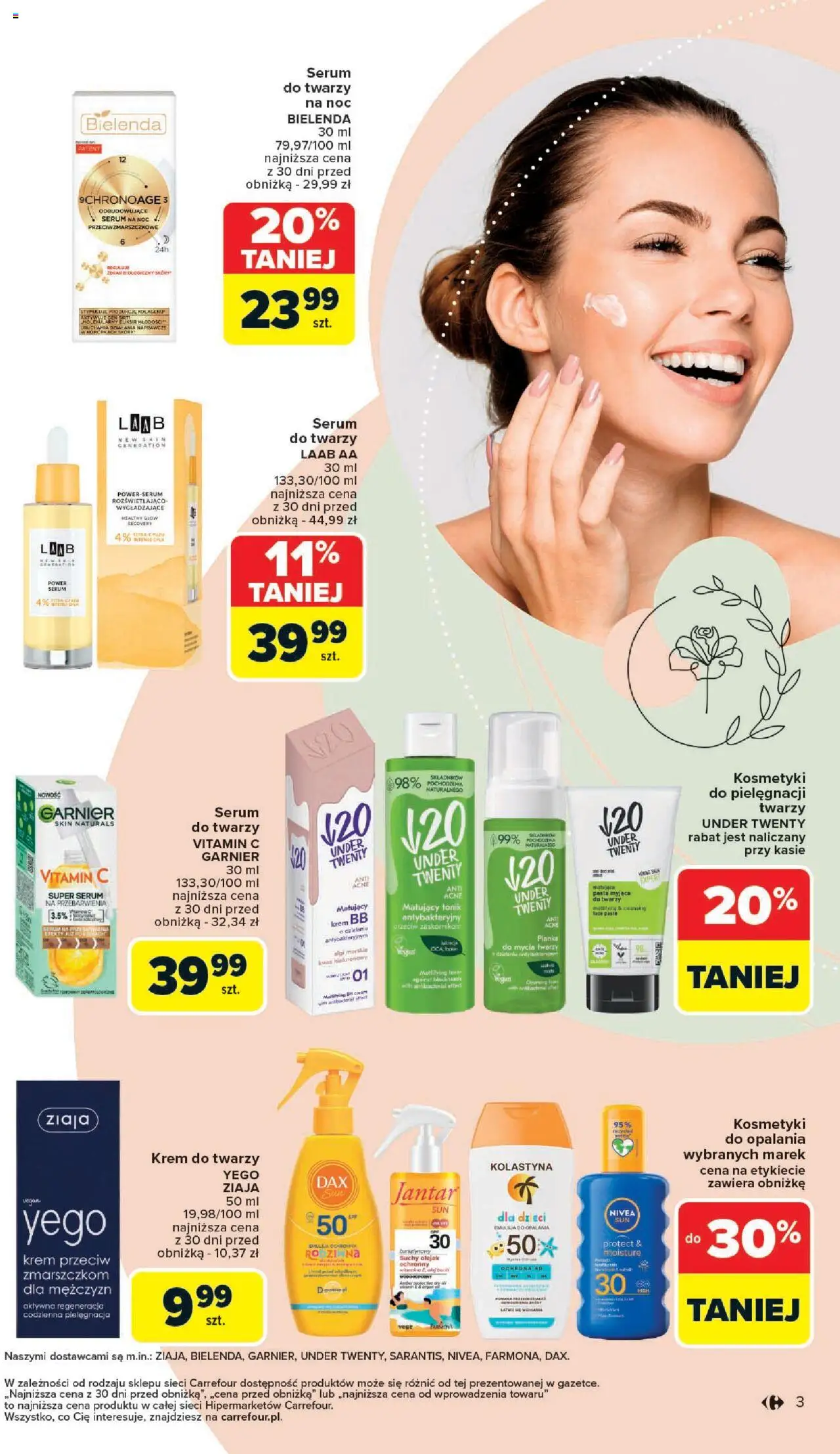 Carrefour Gazetka - Zadbać o siebie od 18.08.2025 | Strona: 3 | Produkty: Kosmetyki, Zegar, Krem, Tonik