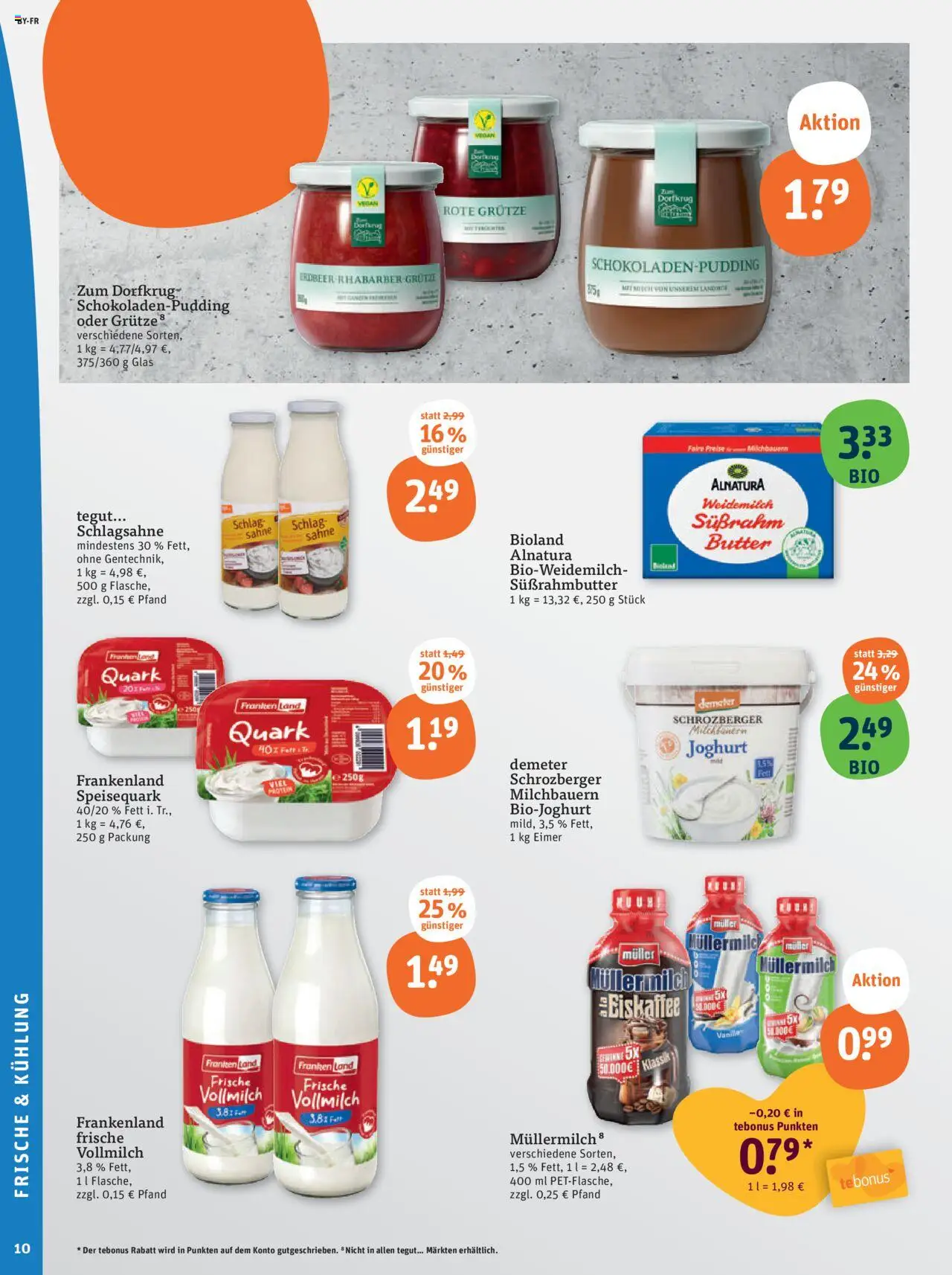 Tegut München - gültig ab dem 07.08.2025 | Seite: 12 | Produkte: Milch, Butter, Joghurt, Müllermilch