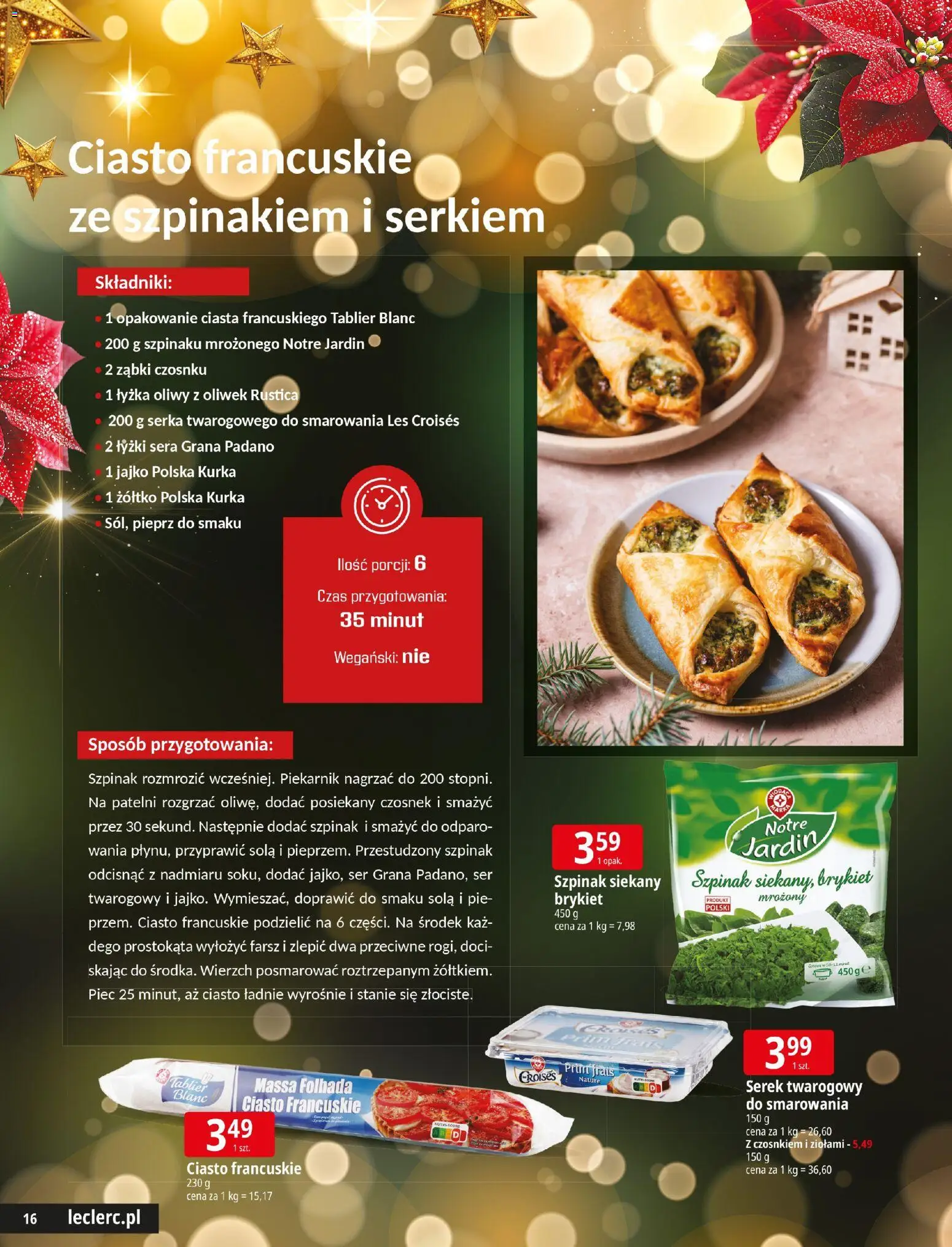 E.Leclerc Gazetka - Wrocław Święta od 09.12.2025 | Strona: 16 | Produkty: Czosnek, Ciasto francuskie, Ciasto, Ser