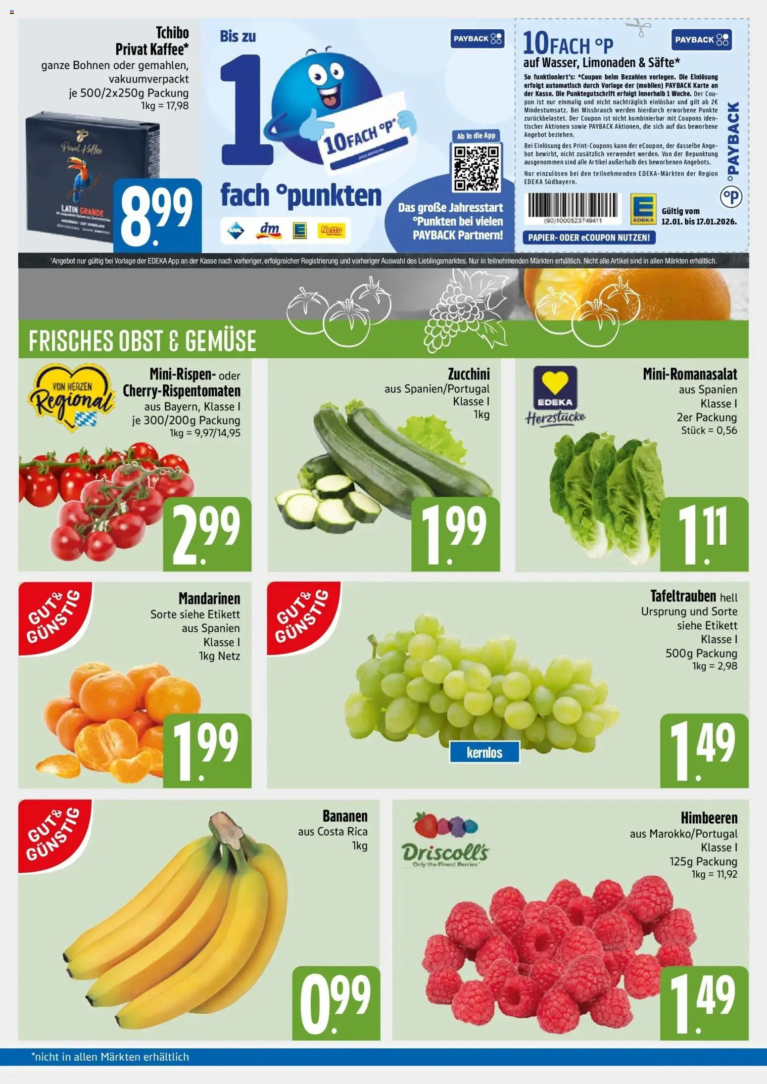 Edeka prospekt München	 – gültig ab 11.01.2026 | Seite: 3 | Produkte: Himbeeren, Mandarinen, Obst, Koffer