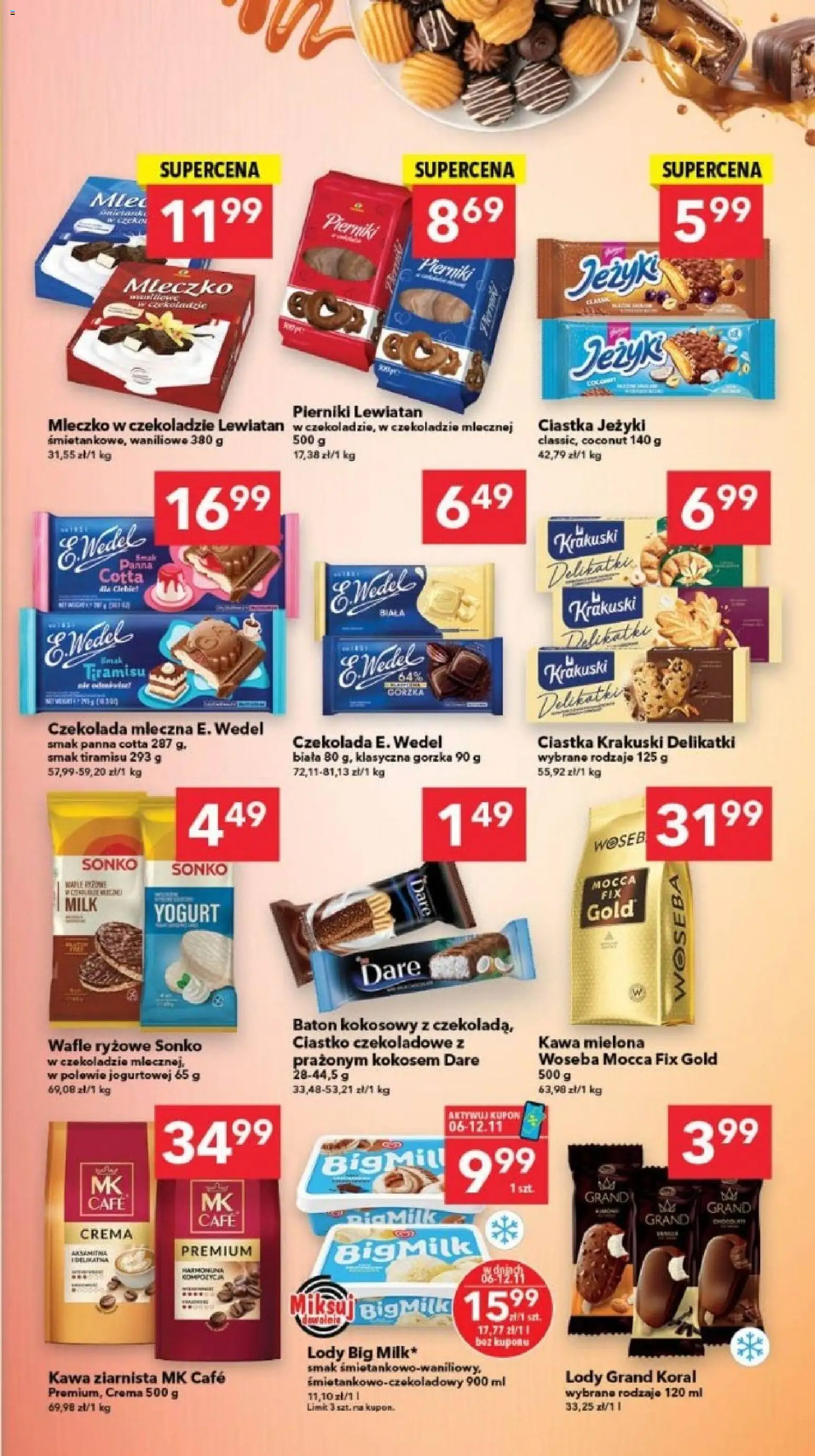 Lewiatan gazetka - Gdańsk od 06.11.2025 | Strona: 5 | Produkty: Czekolada mleczna, Baton, Kawa, Lody