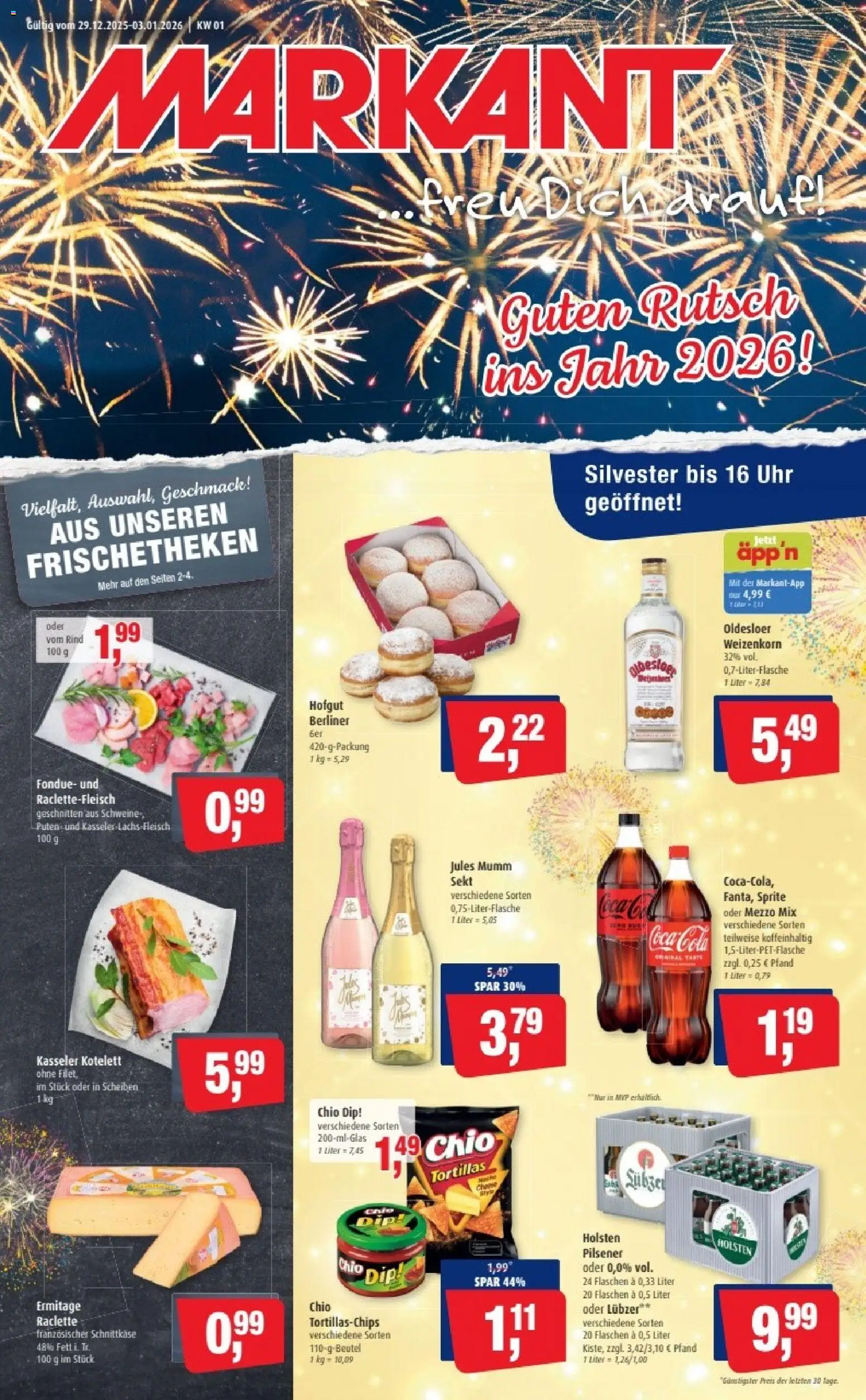Markant Prospekt 	 – gültig ab 29.12.2025 | Seite: 1 | Produkte: Sprite, Oldesloer, Oder mezzo mix, Raclette