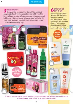 Clicks specials catalogue – valid from 01.10.2025 | Page: 26 | Products: Braids, Wax, Water, Foam