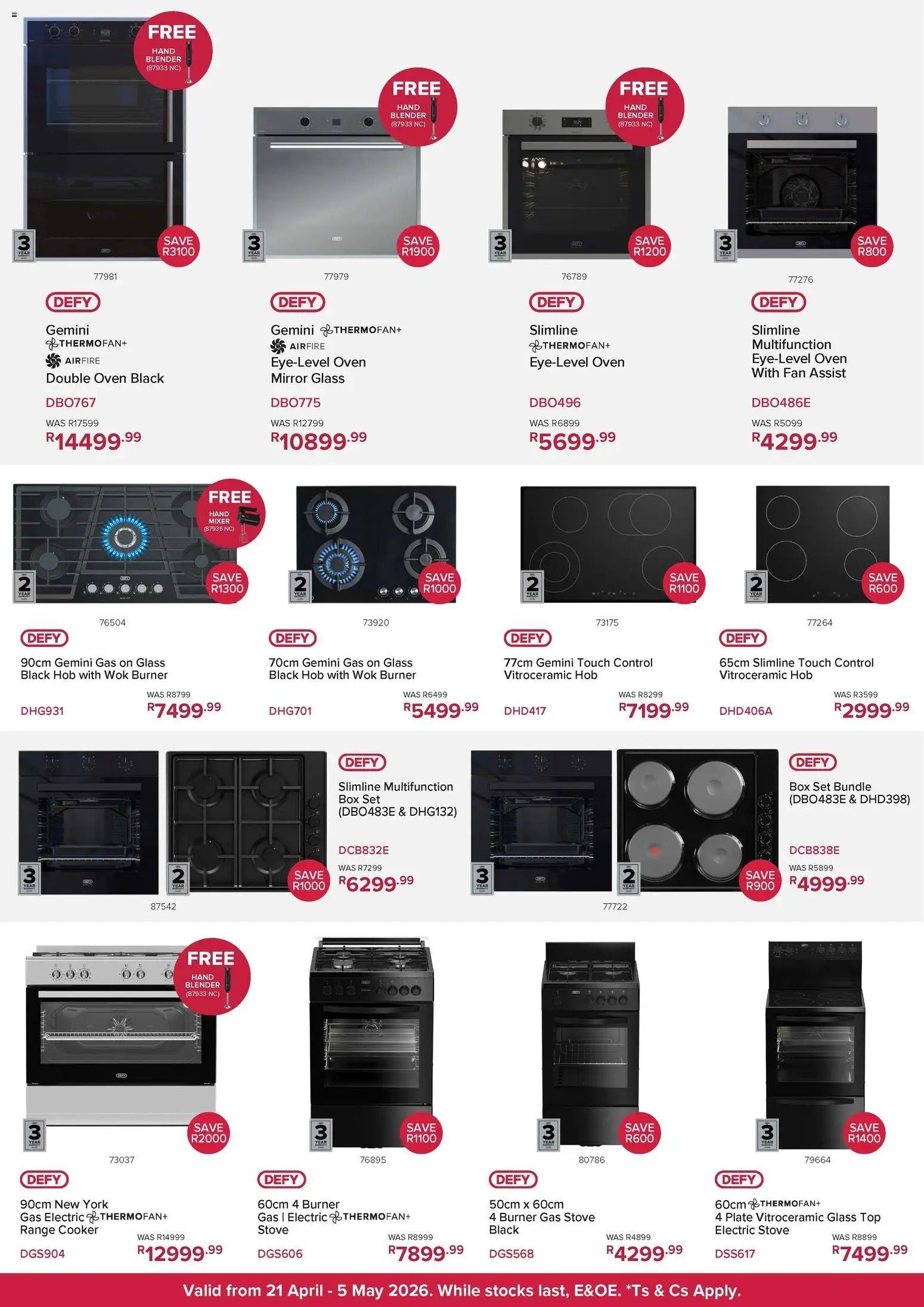 New Hirsch's catalogue – valid from 21.04.2026 | Page: 2 | Products: Hob, Plate, Fan, Gas stove
