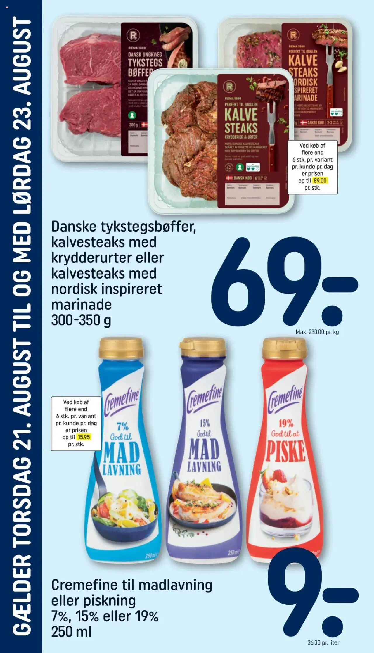 Rema 1000 Tilbudsavis gyldig fra 16.08.2025 | Side: 22 | Produkter: Bøffer