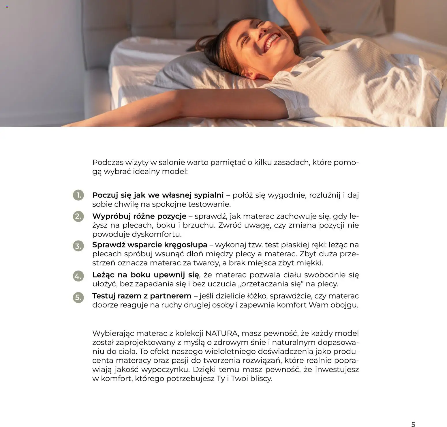 Salony Agata Gazetka - Natura od 27.01.2026 | Strona: 5 | Produkty: Materac