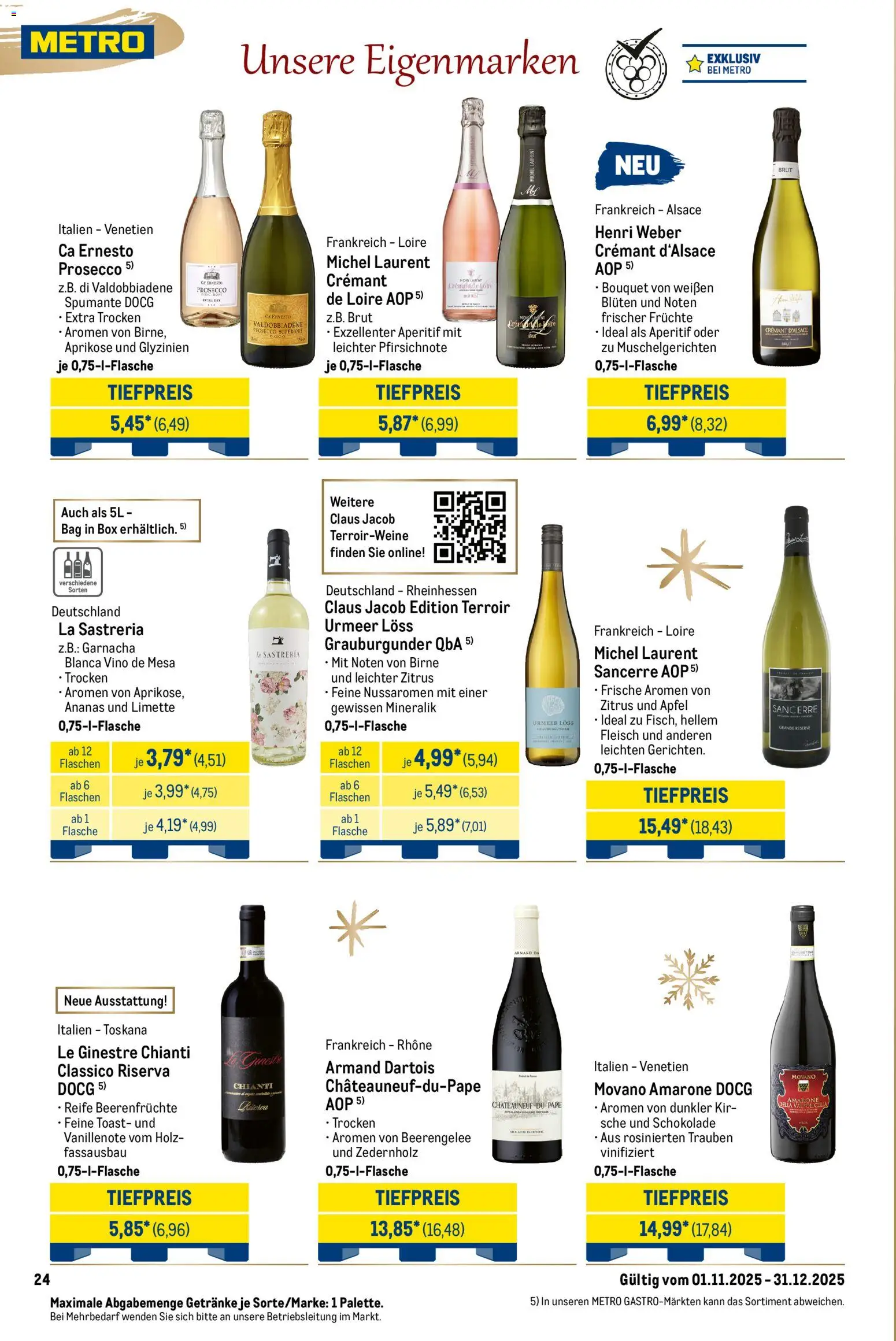 Metro Saisonkatalog Festliche Momente – gültig ab 01.11.2025 | Seite: 24 | Produkte: Trauben, Toast, Schokolade, Limette