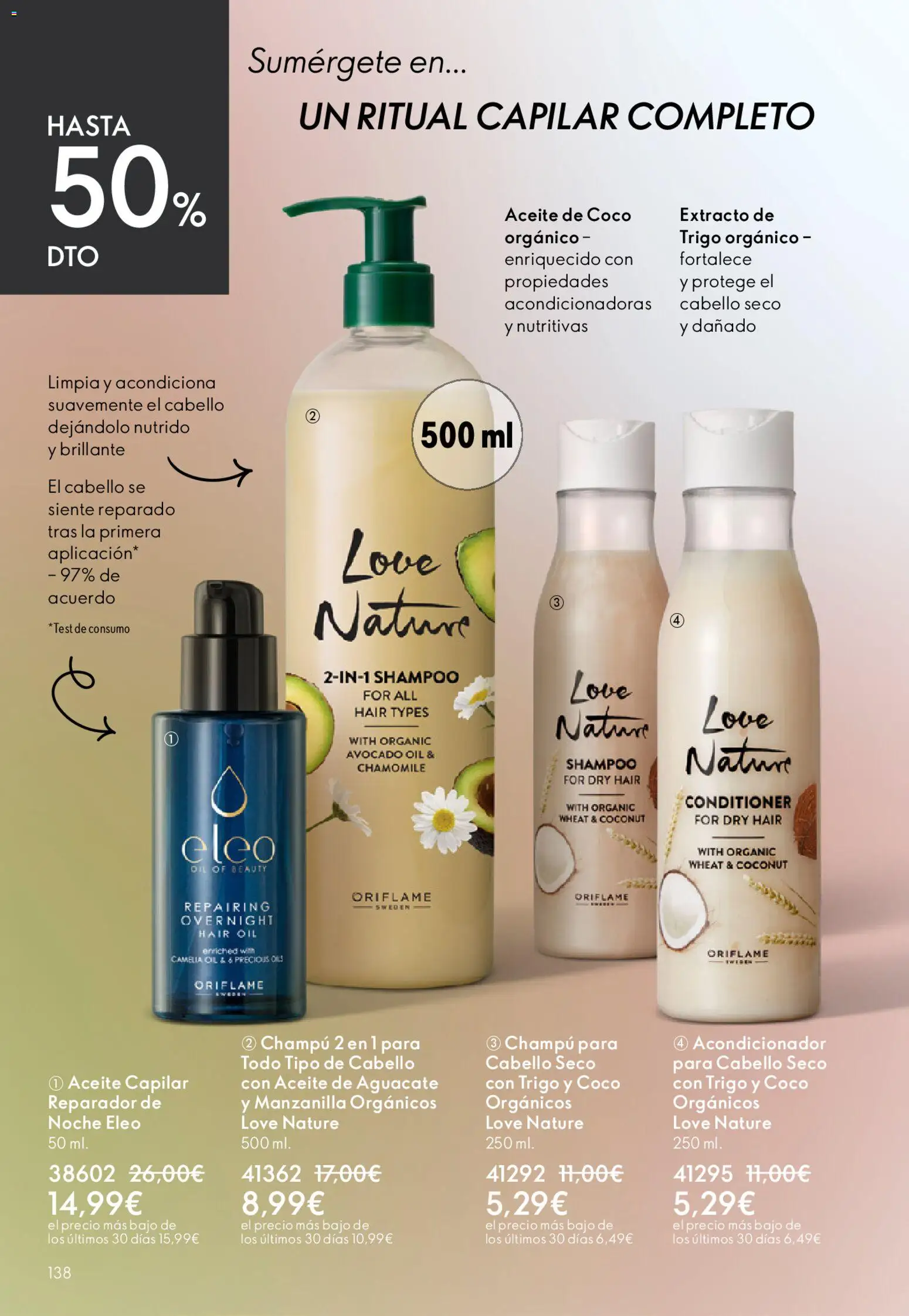 Oriflame - Catálogo Campaña 6 │ válido desde el 22.04.2026 | Página: 138 | Productos: Champú, Acondicionador, Κουνουπίδι, Aceite
