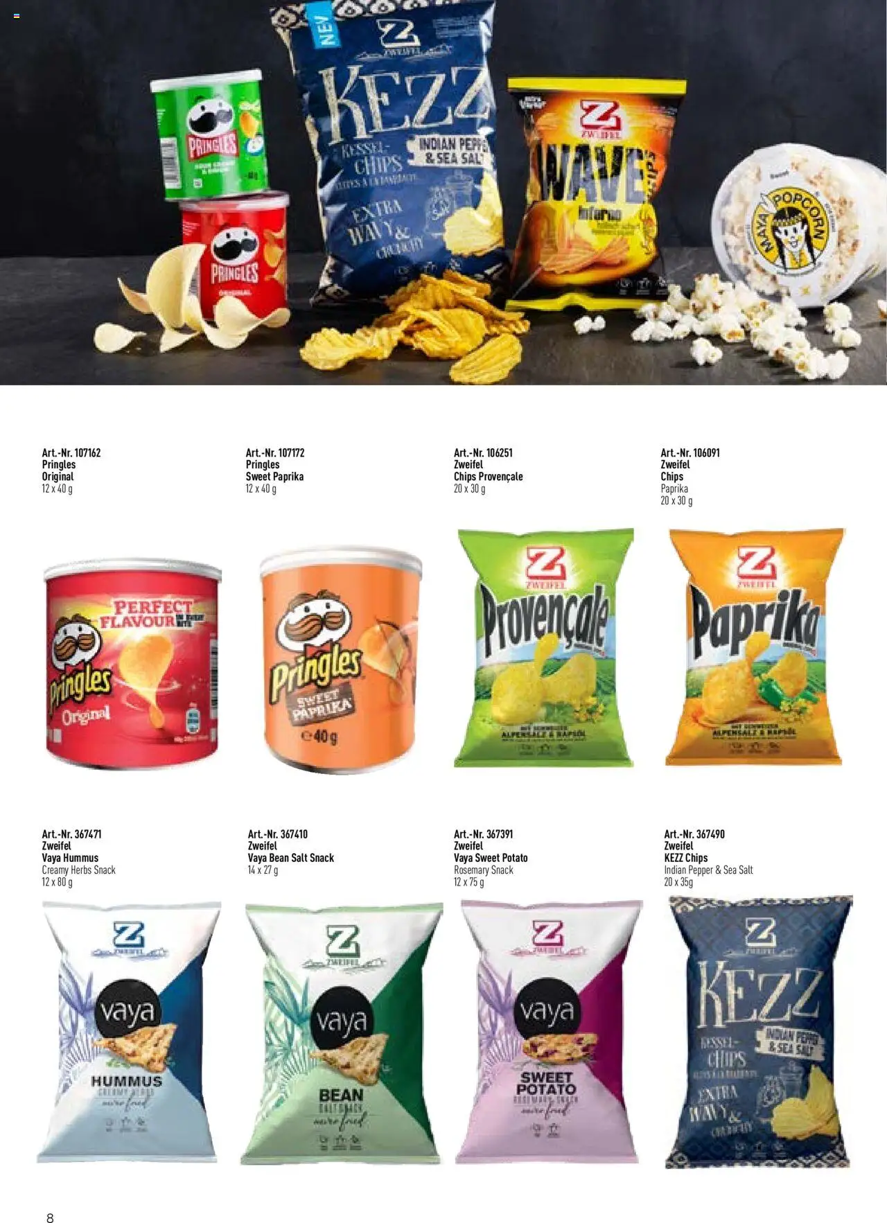 Prodega Aktionen Sortiments-Ideen für Kiosk und Shop ab 01.08.2024 | Seite: 8 | Produkte: Chips, Kessel