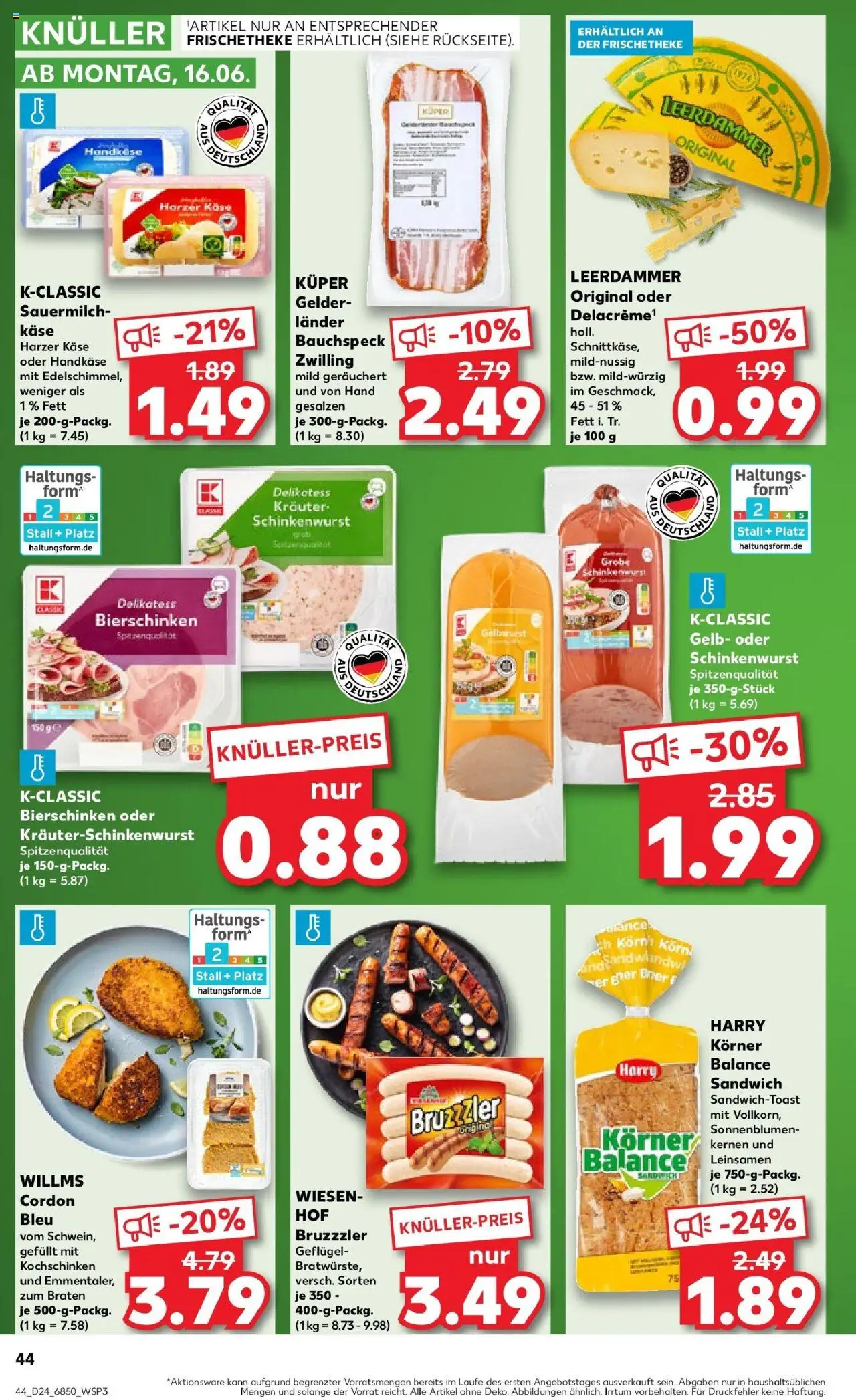 Kaufland prospekt Dingolfing	 - gültig ab dem 11.06.2025 | Seite: 44 | Produkte: Käse, Leerdammer