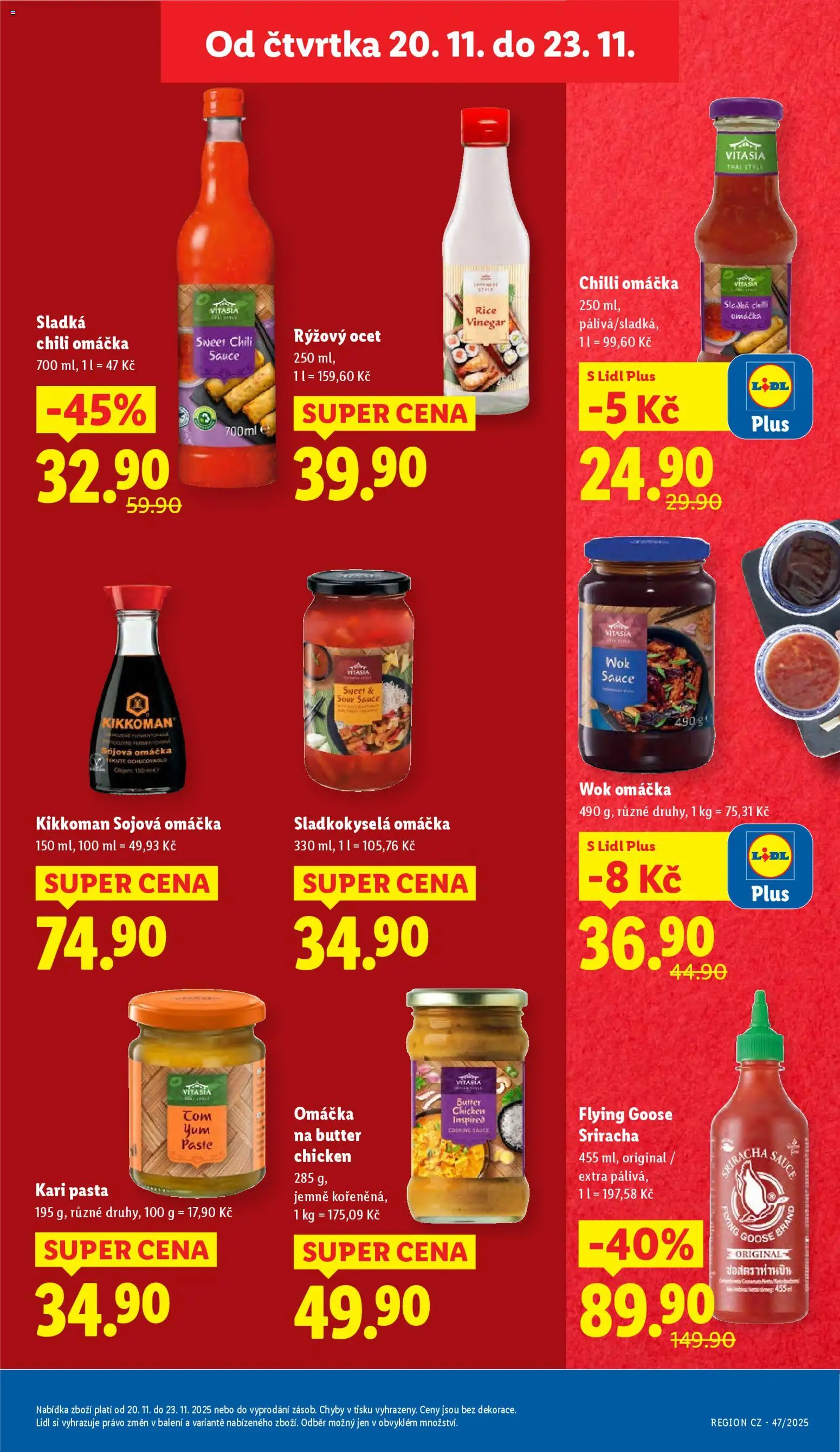 Lidl Black Friday od 20.11.2025 | Strana: 35 | Produkty: Ocet, Sriracha, Butter chicken, Sriracha sauce