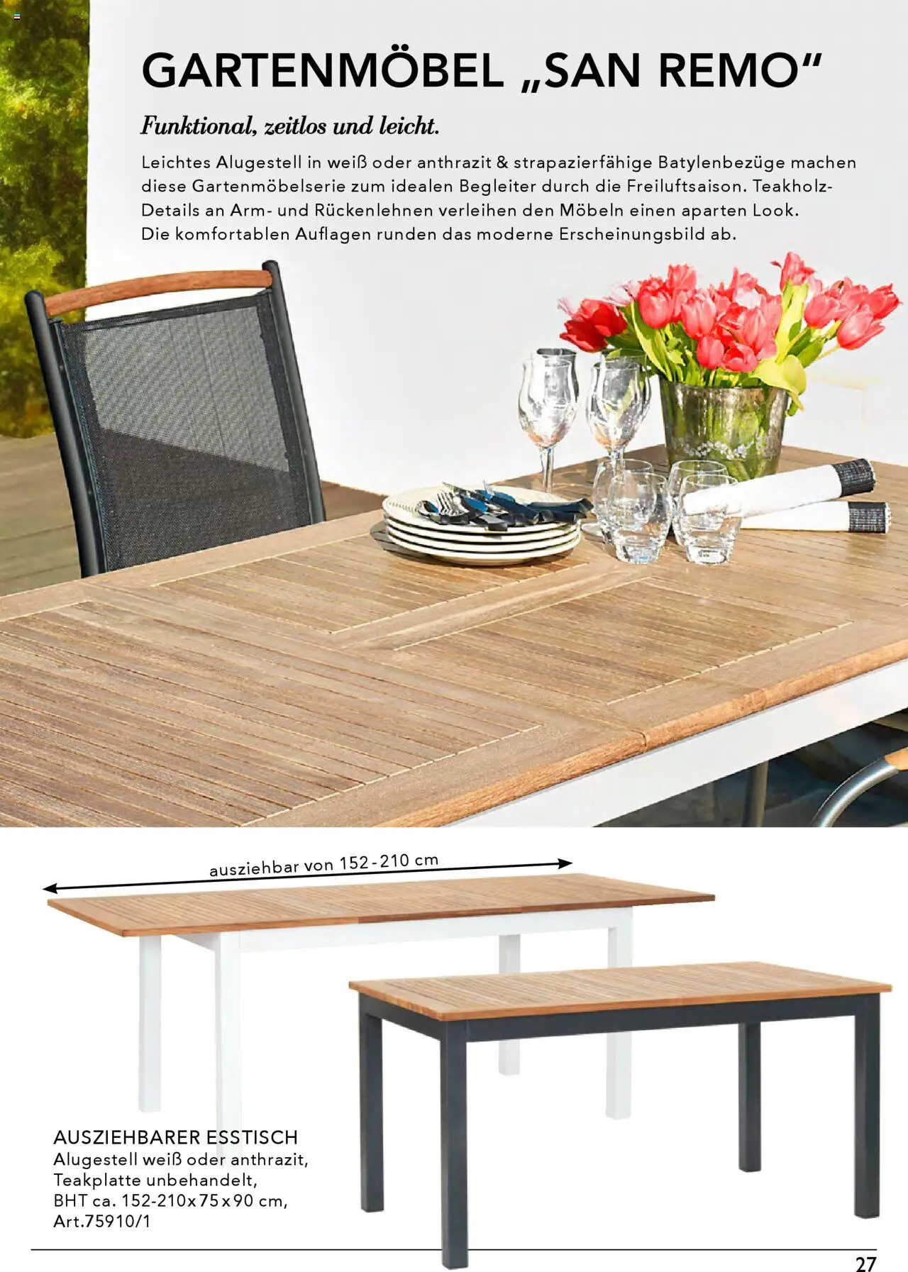 Rahaus Prospekt Gartenmöbel – gültig ab 07.04.2025 | Seite: 27 | Produkte: Esstisch, Gartenmöbel