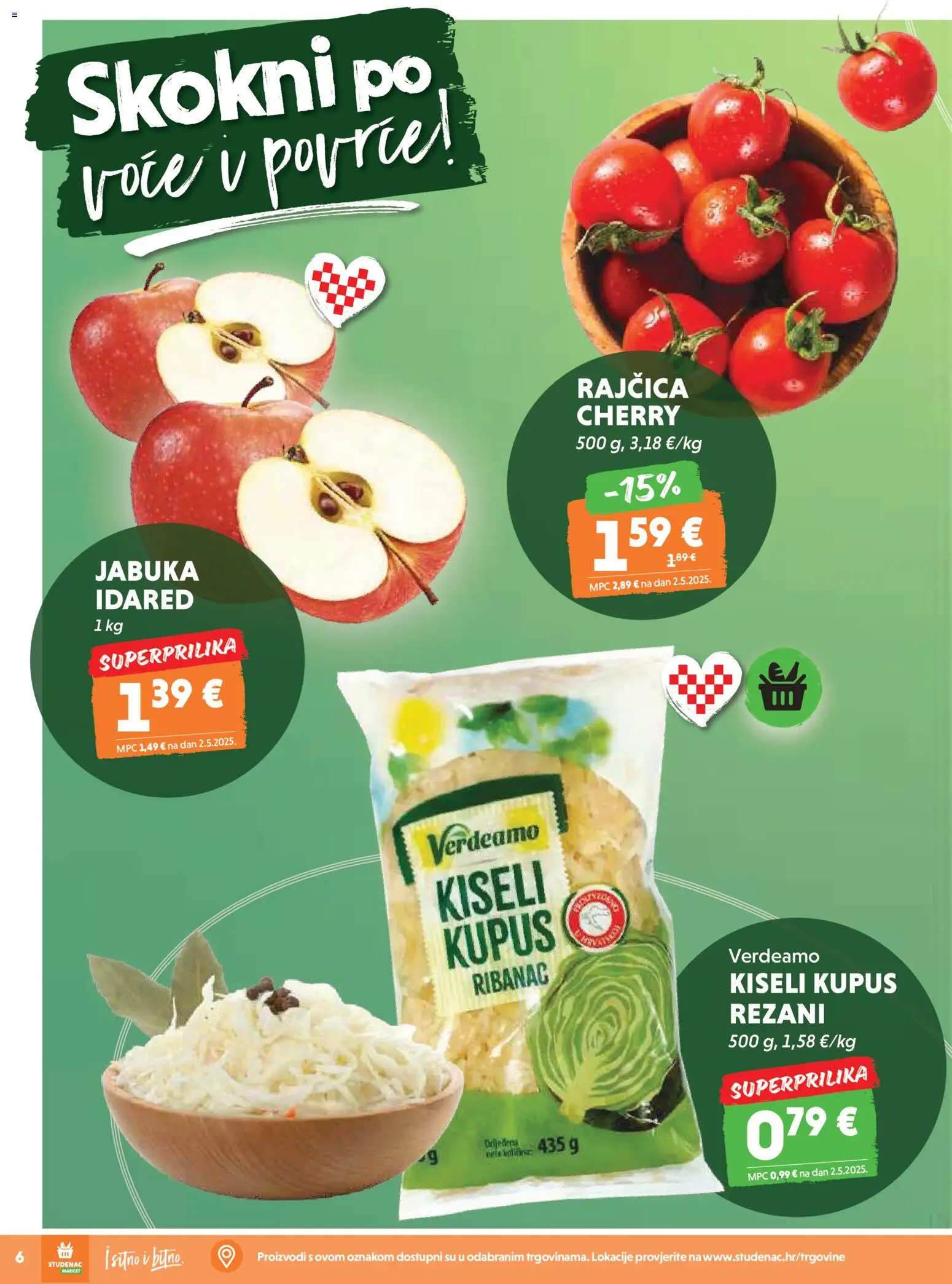 Studenac katalog | vrijedi od 19.11.2025 | Stranica: 6 | Proizvodi: Kupus, Rajčica, Jabuka