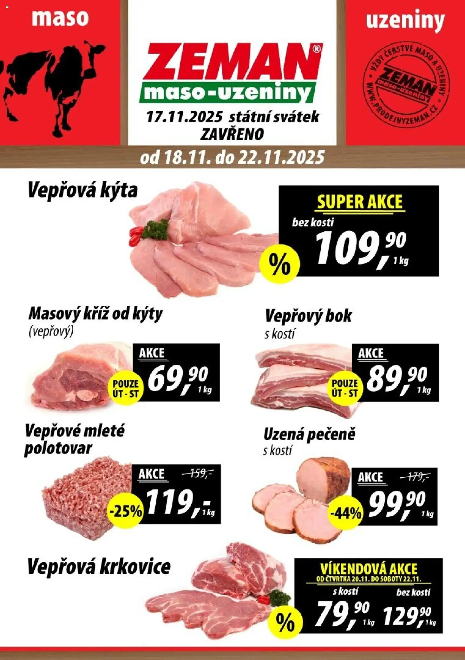 Prodejny Zeman leták - Dačice od 18.11.2025 | Strana: 1