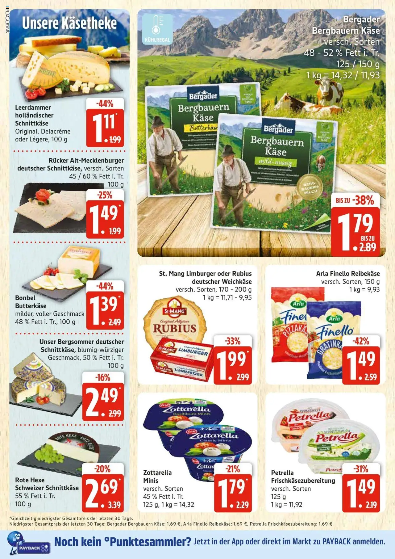 Edeka prospekt Rostock	 - gültig ab dem 20.07.2025 | Seite: 12 | Produkte: Butter, Mozzarella, Leerdammer, Reibekase