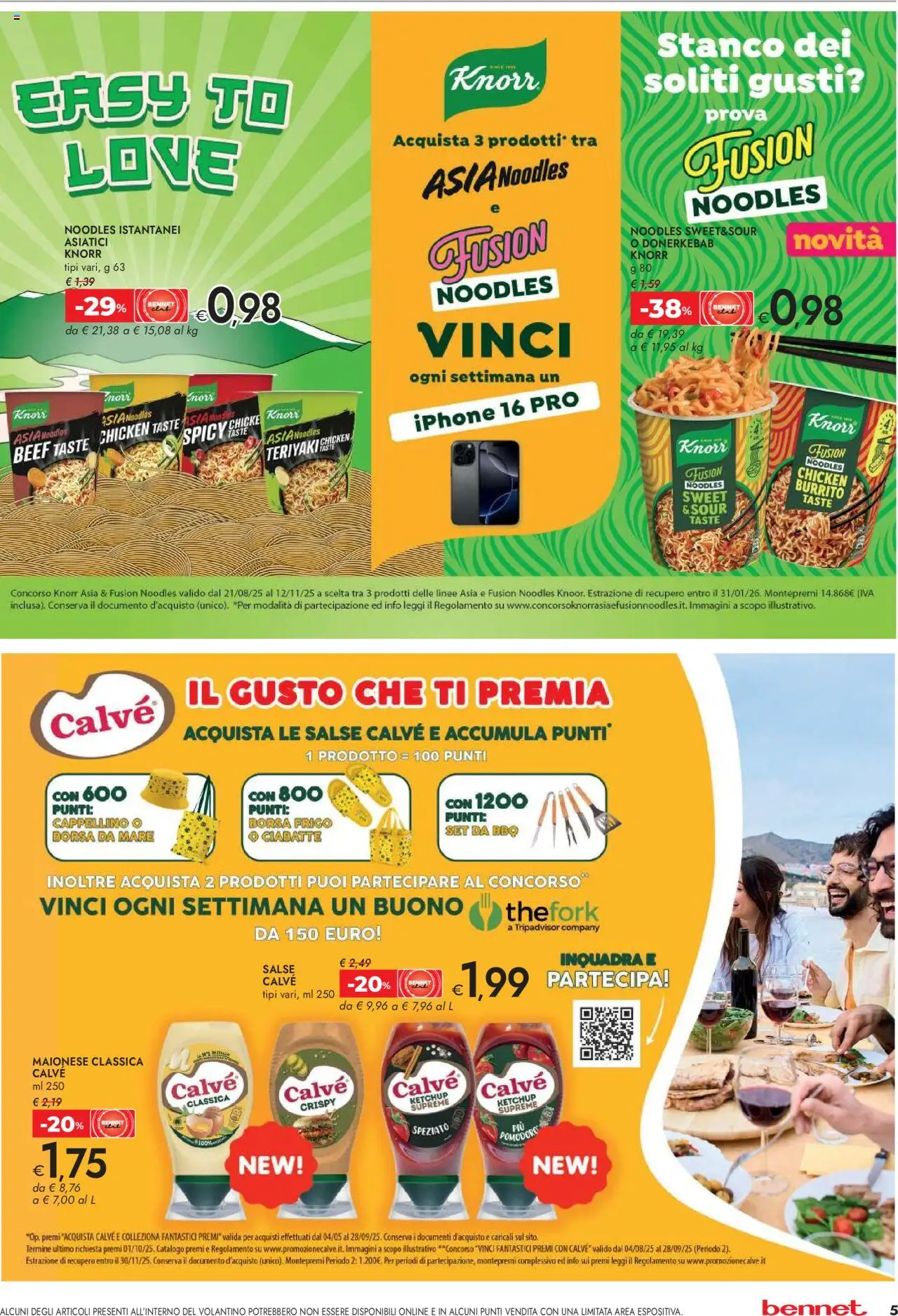 Volantino bennet del 21.08.2025 | Pagina: 5 | Prodotti: Iphone, Ketchup, Ciabatte, Borsa