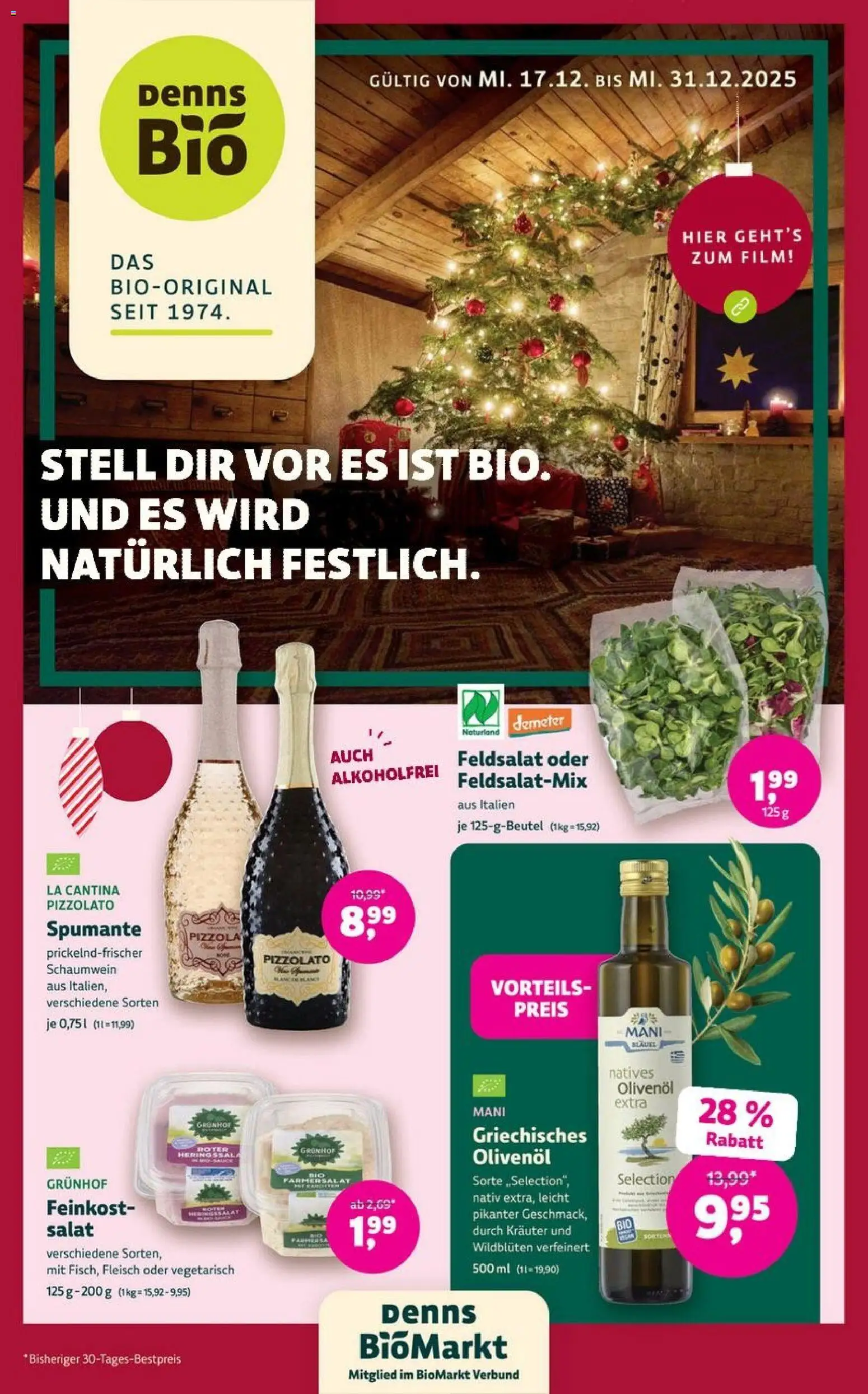 Denns BioMarkt Angebote – gültig ab 17.12.2025 | Seite: 1 | Produkte: Olivenol, Fleisch, Salat