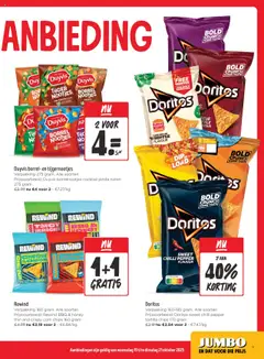 JUMBO folder / publicité - Voorbeeld van een folder van JUMBO, geldig van 15.10.2025 | Pagina: 11 | Producten: Chips, Noten, Tortilla, Doritos