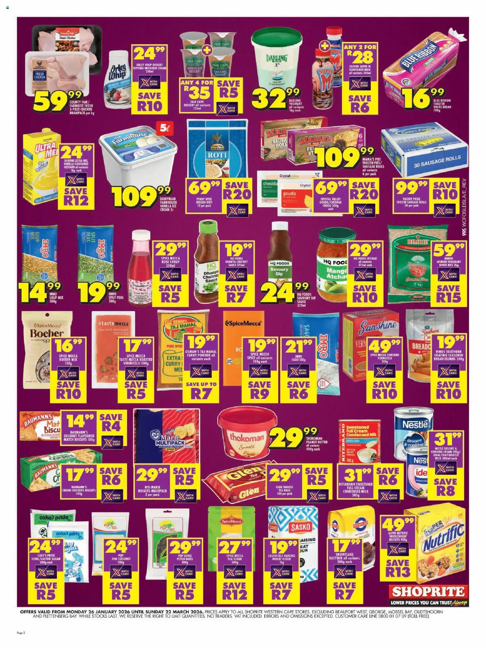 New Shoprite catalogue – valid from 26.01.2026 | Page: 2 | Products: Yoghurt, Powder, Tea, Sugar