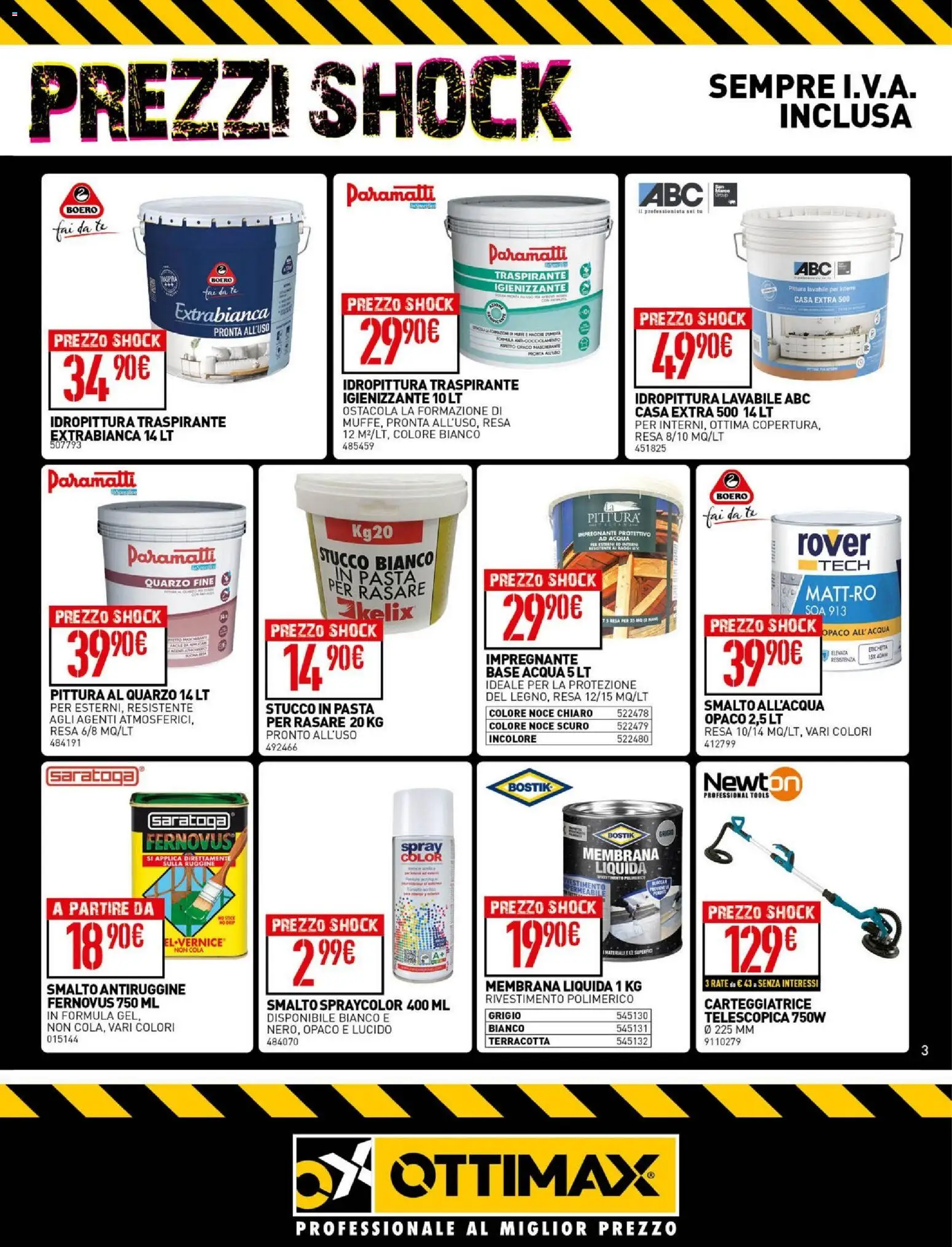 Volantino Ottimax del 09.04.2026 | Pagina: 3 | Prodotti: Tè, Acqua, Pittura, Stucco