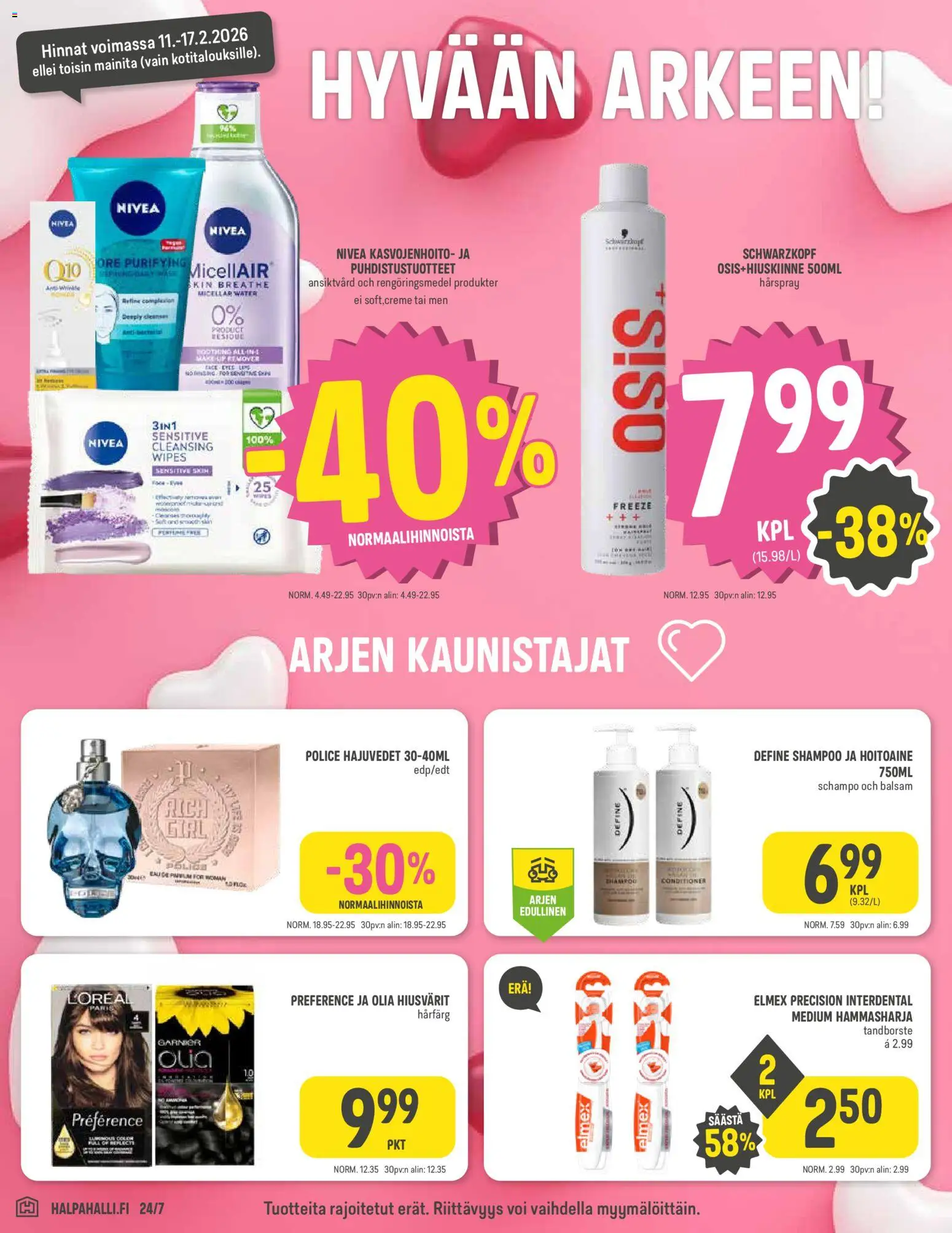 Halpa Halli tarjoukset – voimassa 11.02.2026 alkaen | Sivu: 4 | Tuotteet: Shampoo, Hoitoaine, Hammasharja, Voi