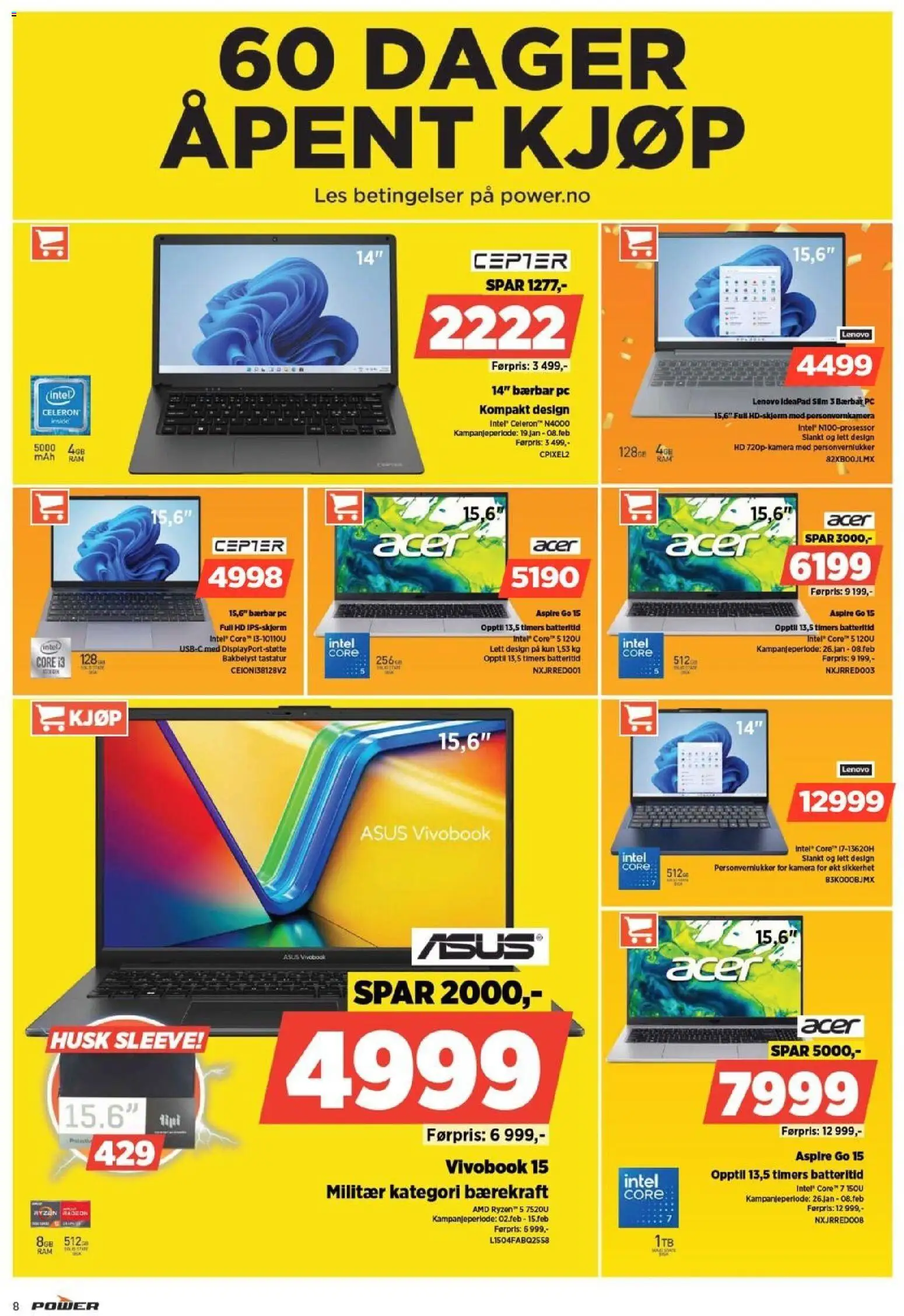 {H1} | Side: 8 | Produkter: Pc, Thon en boite, Tastatur, Kamera