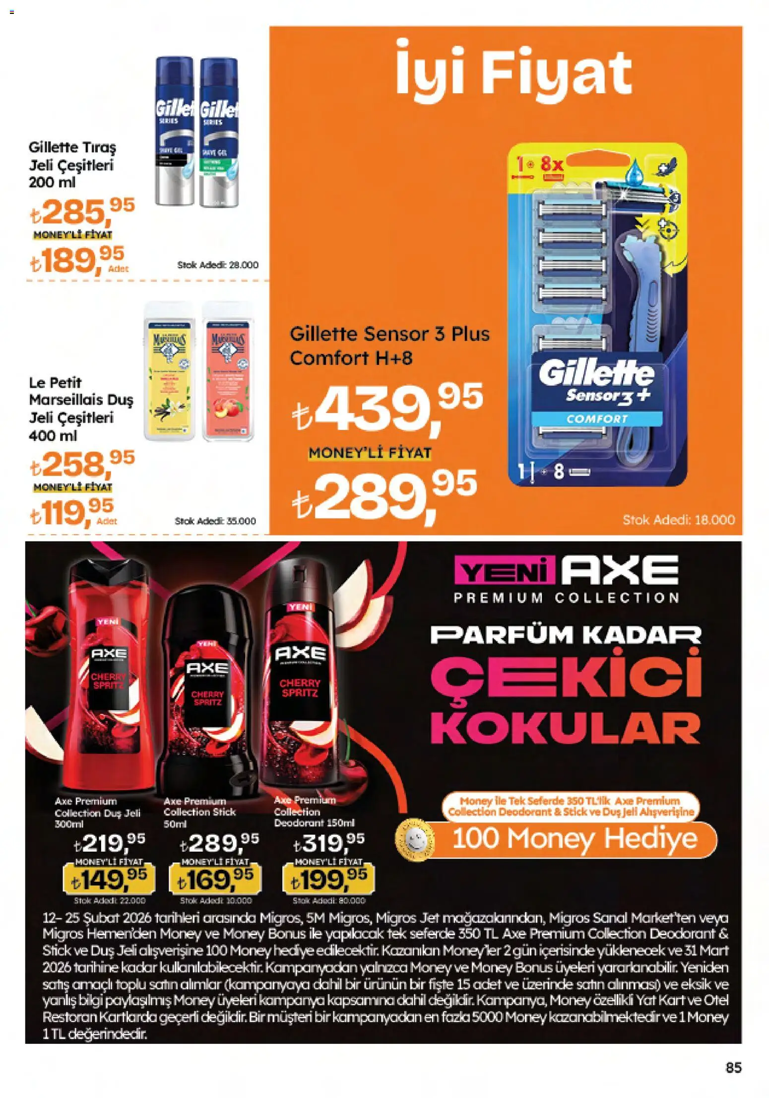 Migros Katalog - Migroskop - 12.02.2026 tarihinden itibaren geçerlidir | Sayfa: 85 | Ürünler: Duş, Duş jeli, Deodorant, Parfüm