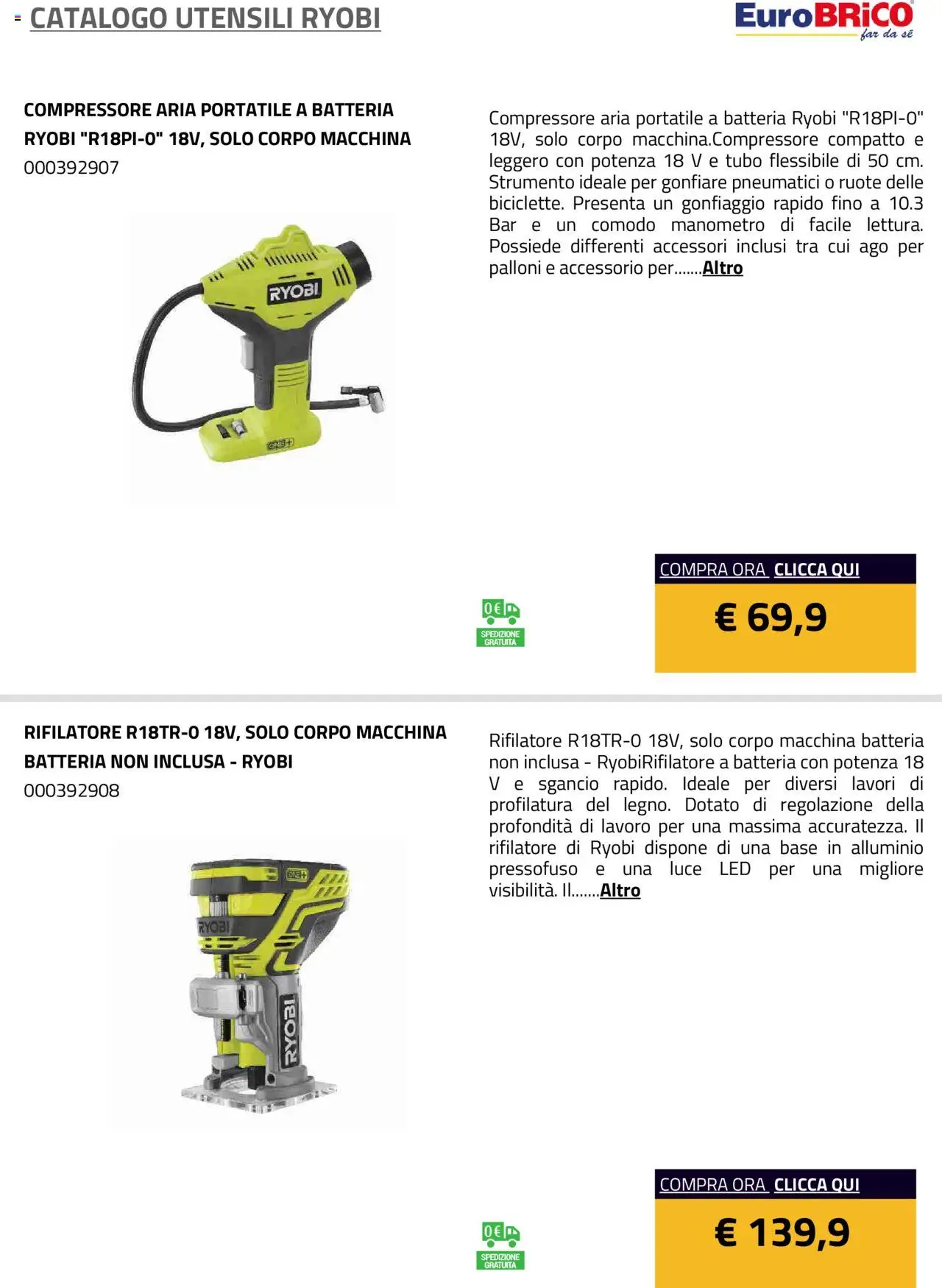 Volantino Eurobrico del 23.07.2025 | Pagina: 10 | Prodotti: Tubo, Alluminio, Manometro, Batteria