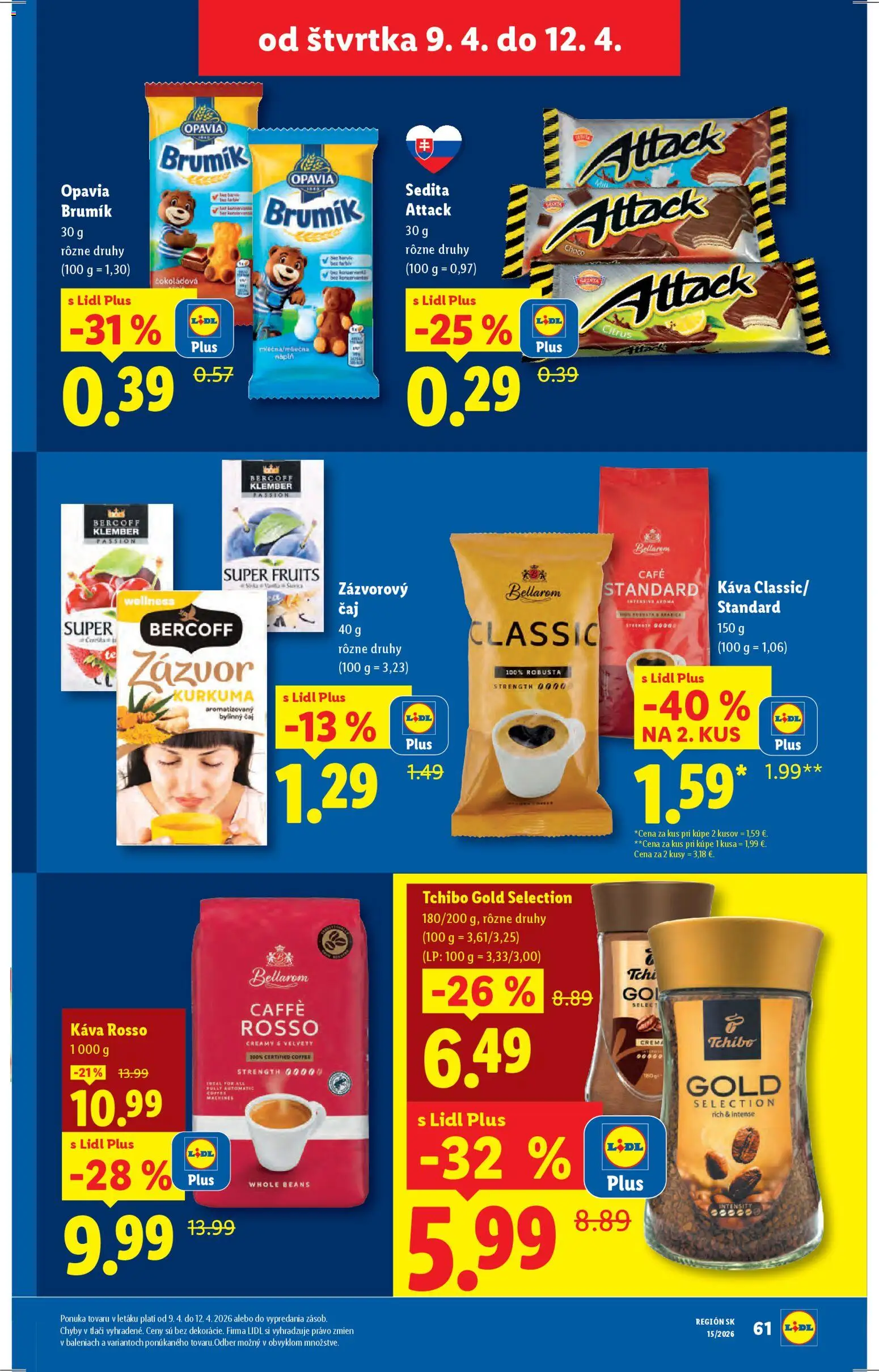 Nové Lidl akcie – leták je platný od 06.04.2026 | Strana: 61 | Produkty: Zázvor, Káva, Čaj, Kurkuma