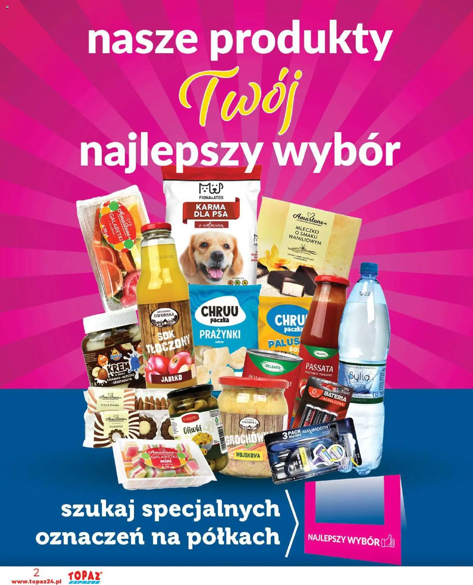Topaz Gazetka - Express od 06.11.2025 | Strona: 2 | Produkty: Galaretki, Bateria, Pomidory, Krem