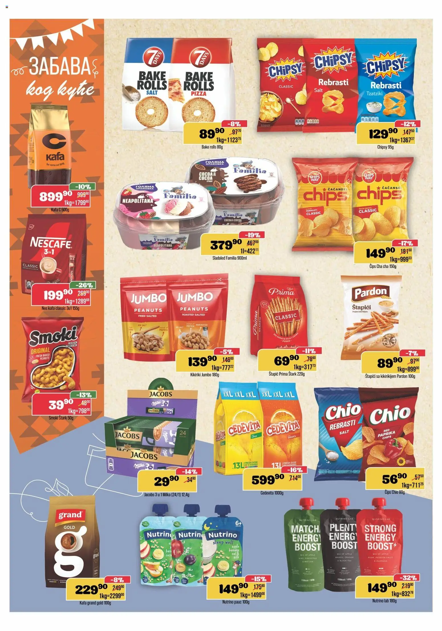 Europrom katalog - važi od 11.02.2026 | Strana: 8 | Proizvode: Smoki, Sladoled, Guarana, Banane