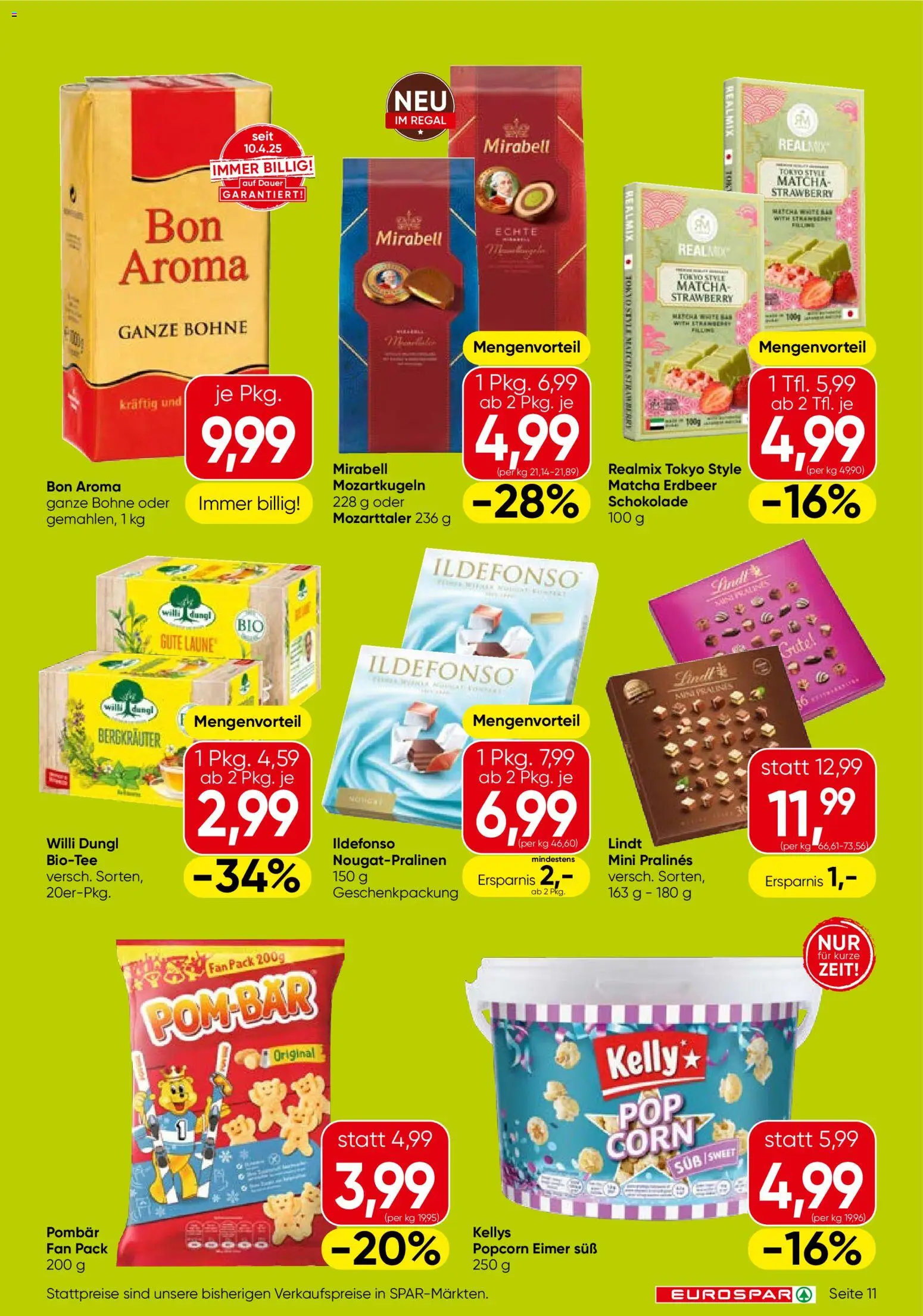 Eurospar Flugblatt - Kärnten gültig ab 29.01.2026 | Seite: 11 | Produkte: Regal, Schokolade