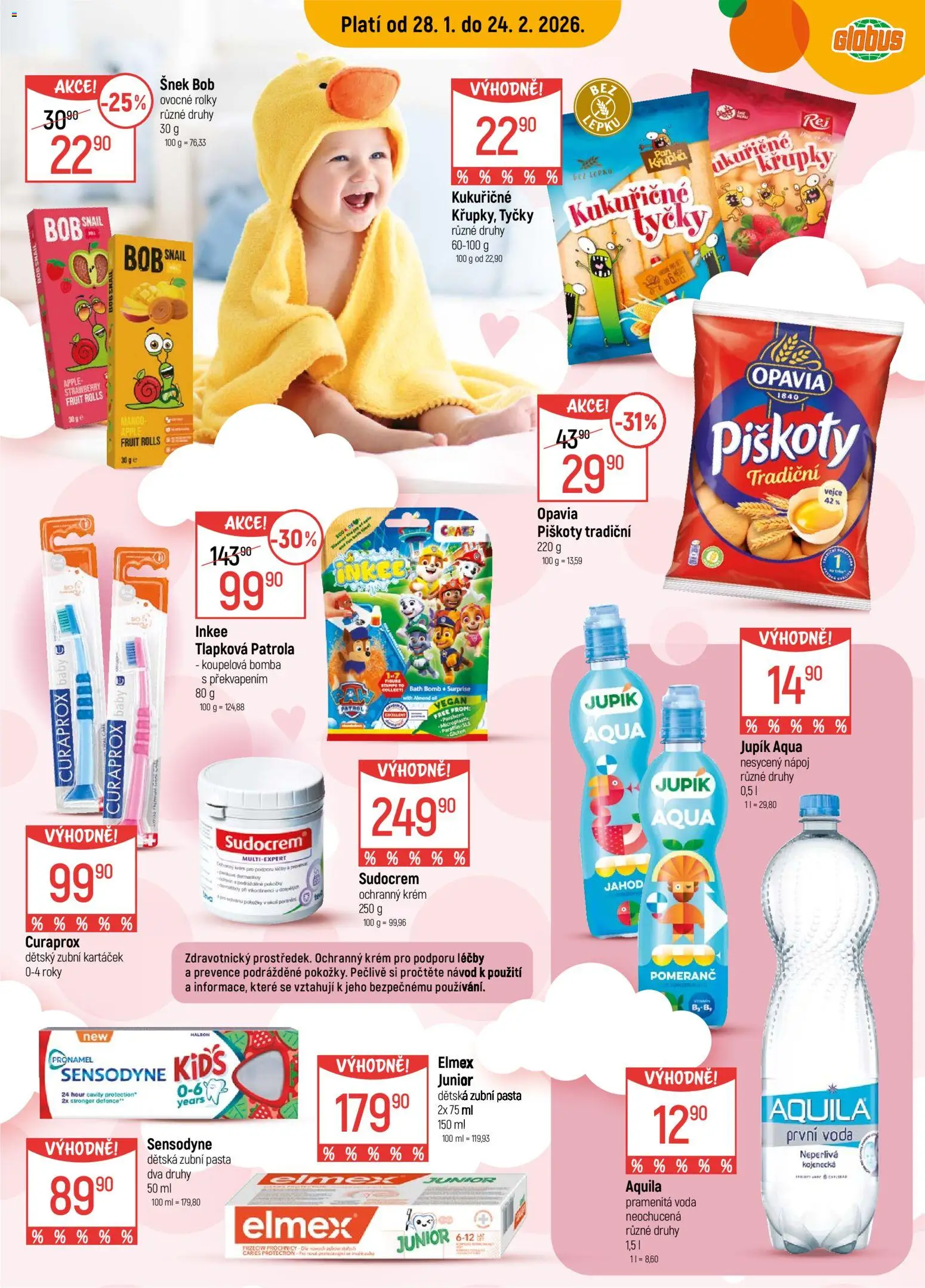 Globus leták - České Budějovice od 28.01.2026 | Strana: 4 | Produkty: Zubní pasta, Voda, Vejce, Křupky