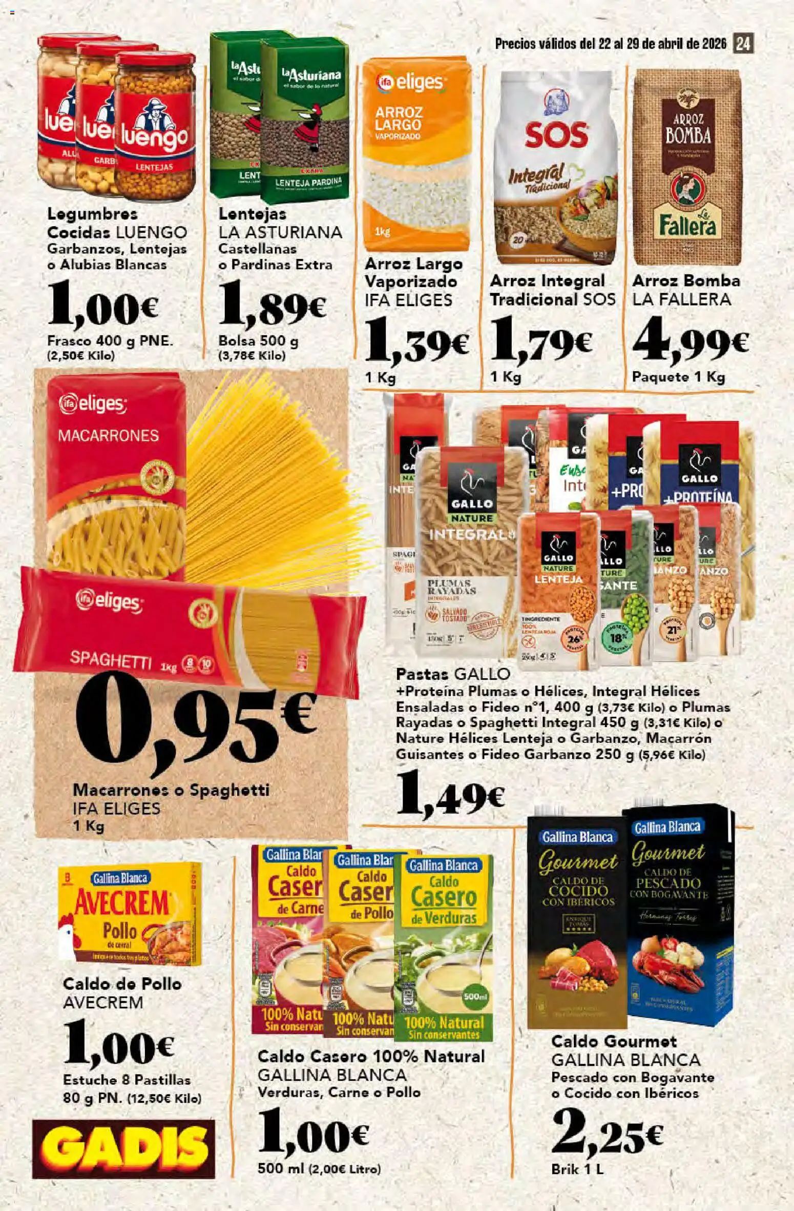 Gadis folleto │ válido desde el 22.04.2026 | Página: 24 | Productos: Arroz, Pescado, Bolsa, Ντουλάπα ρούχων
