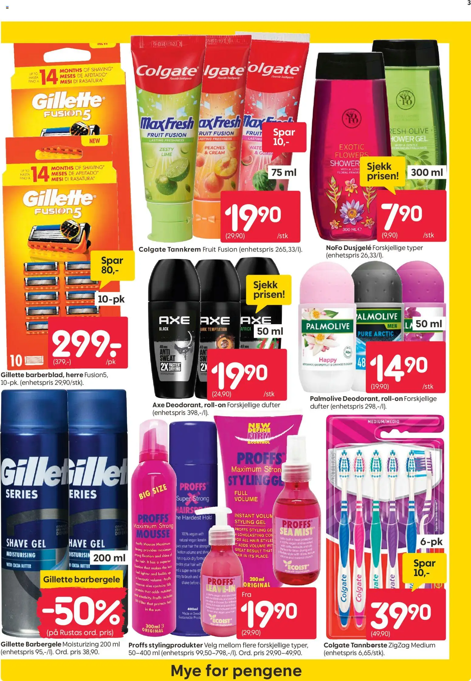 {H1} | Side: 3 | Produkter: Dusjgelé, Tannbørste, Lime, Necessär