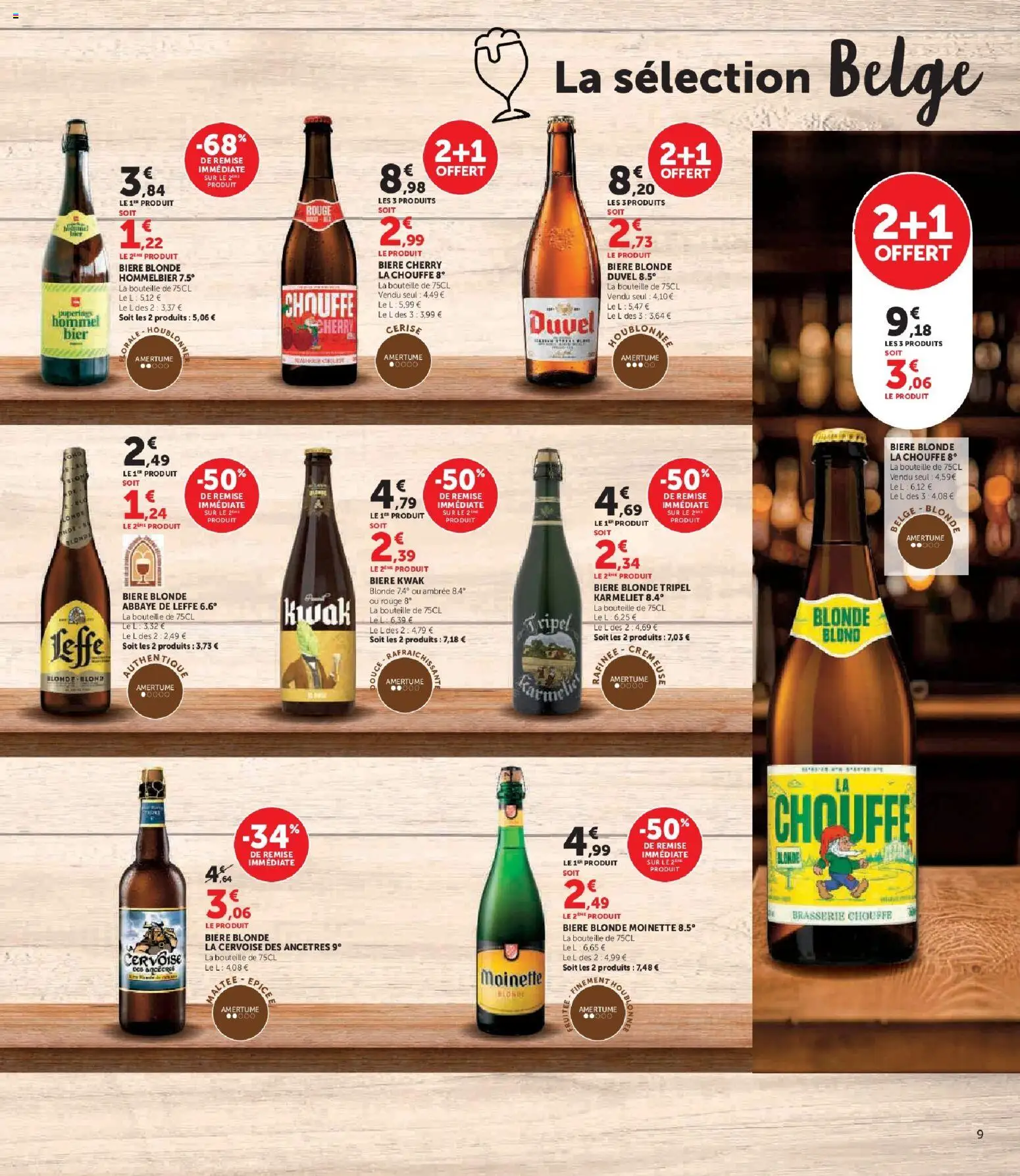 {H1} | Page: 9 | Produits: Bière blonde, Bière