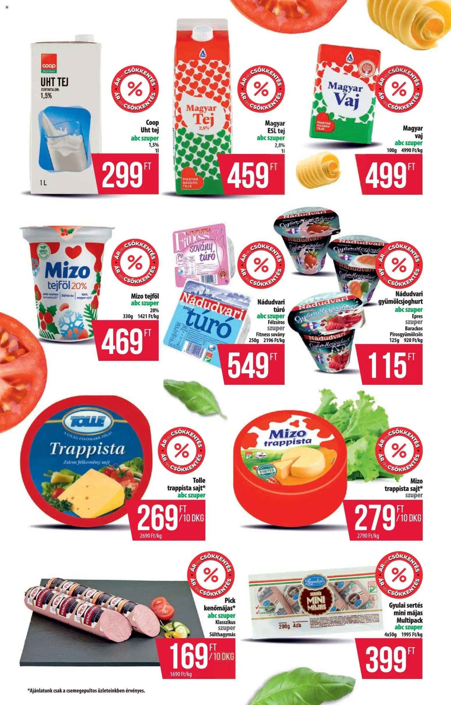 COOP akciós ujság - amely érvényes a következő dátumtól: 08.01.2026 | Oldal: 4 | Termékek: Pick, Tej, Sajt, Túró
