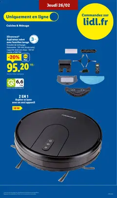 LIDL - Prévisualisation de SilvercrestⓇ Aspirateur robot avec fonction lavage, 4 modes de nettoyage. Autonomie: 100 min (mode auto). Capacité réservoir d'eau: 150 ml valide à partir de 26.02.2026 | Page: 51