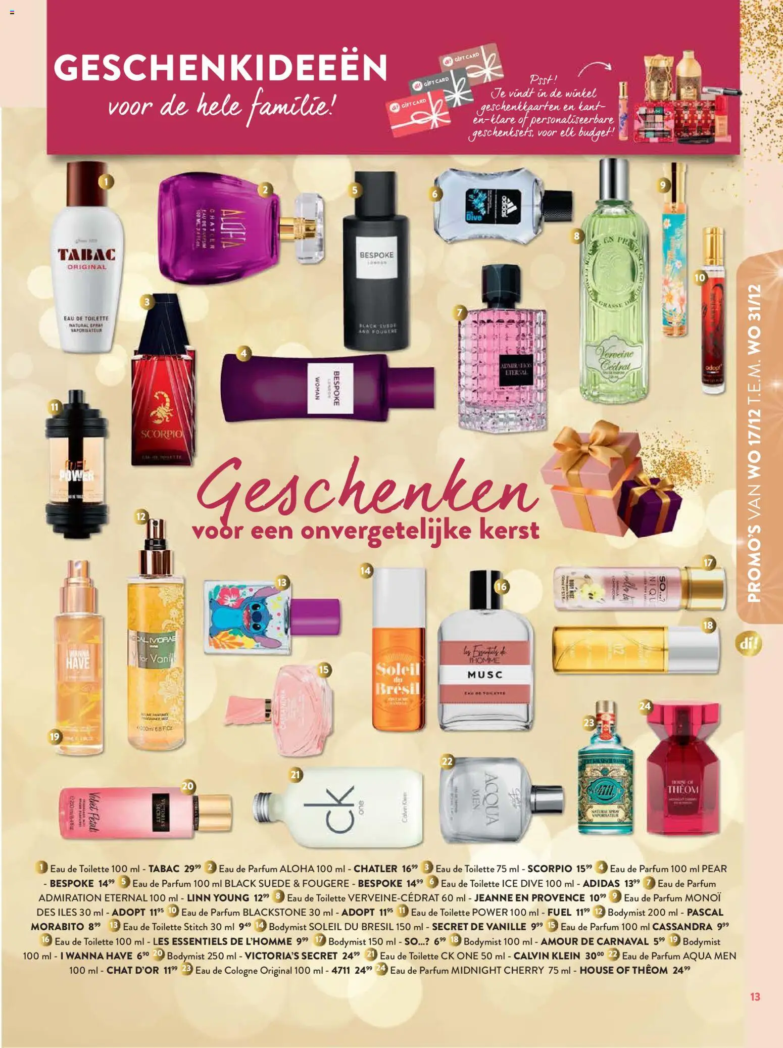 {H1} | Pagina: 13 | Producten: Parfum, Eau de toilette