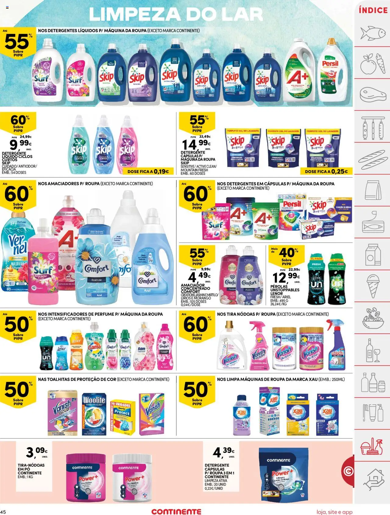 Continente folheto │ válido de 22.07.2025 | Página: 45 | Produtos: Perfume, Pó, Detergente, Persil
