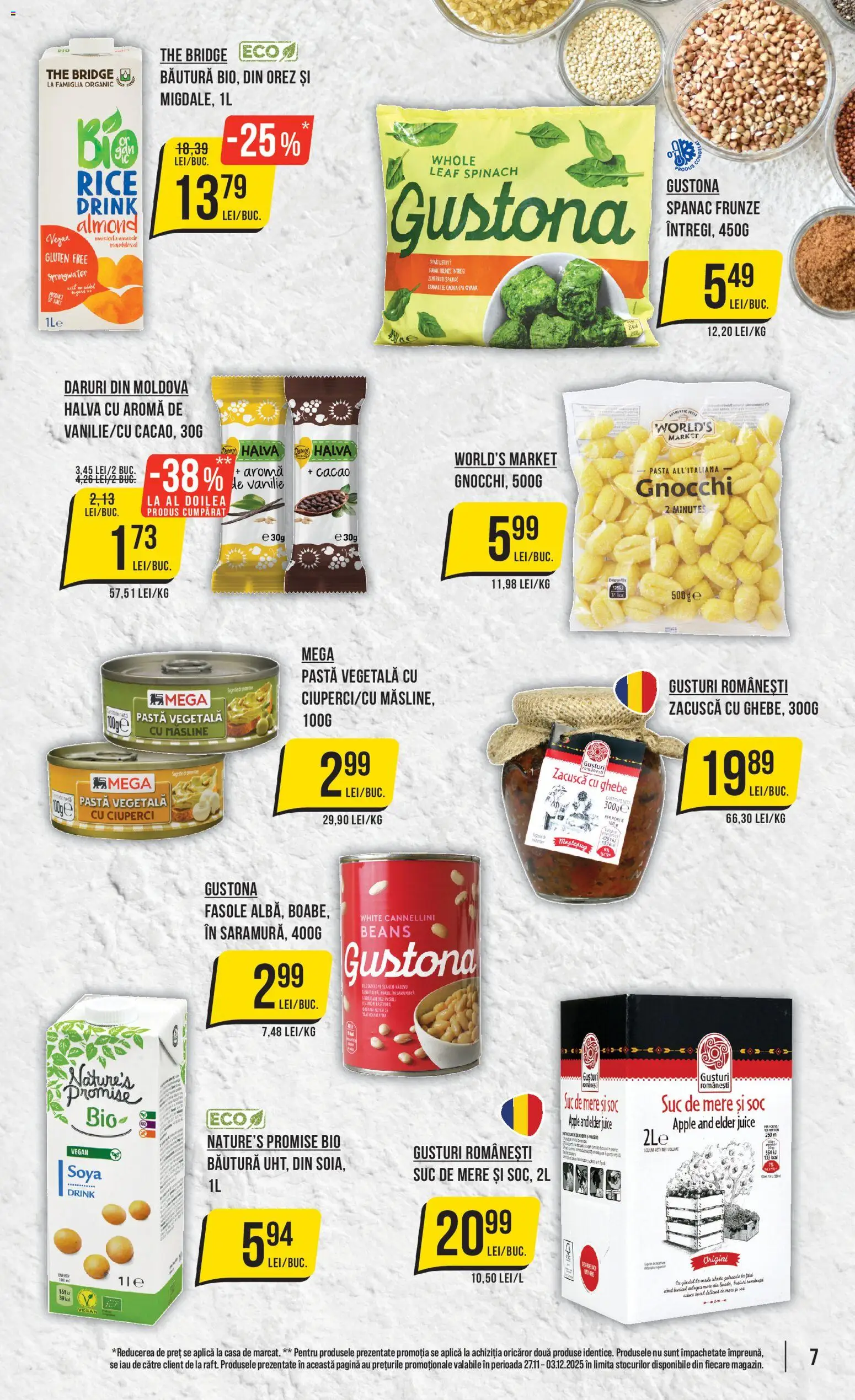 Noul catalog Mega Image – valabil de la 27.11.2025 | Pagină: 7 | Produse: Măsline, Ciuperci, Orez, Cacao