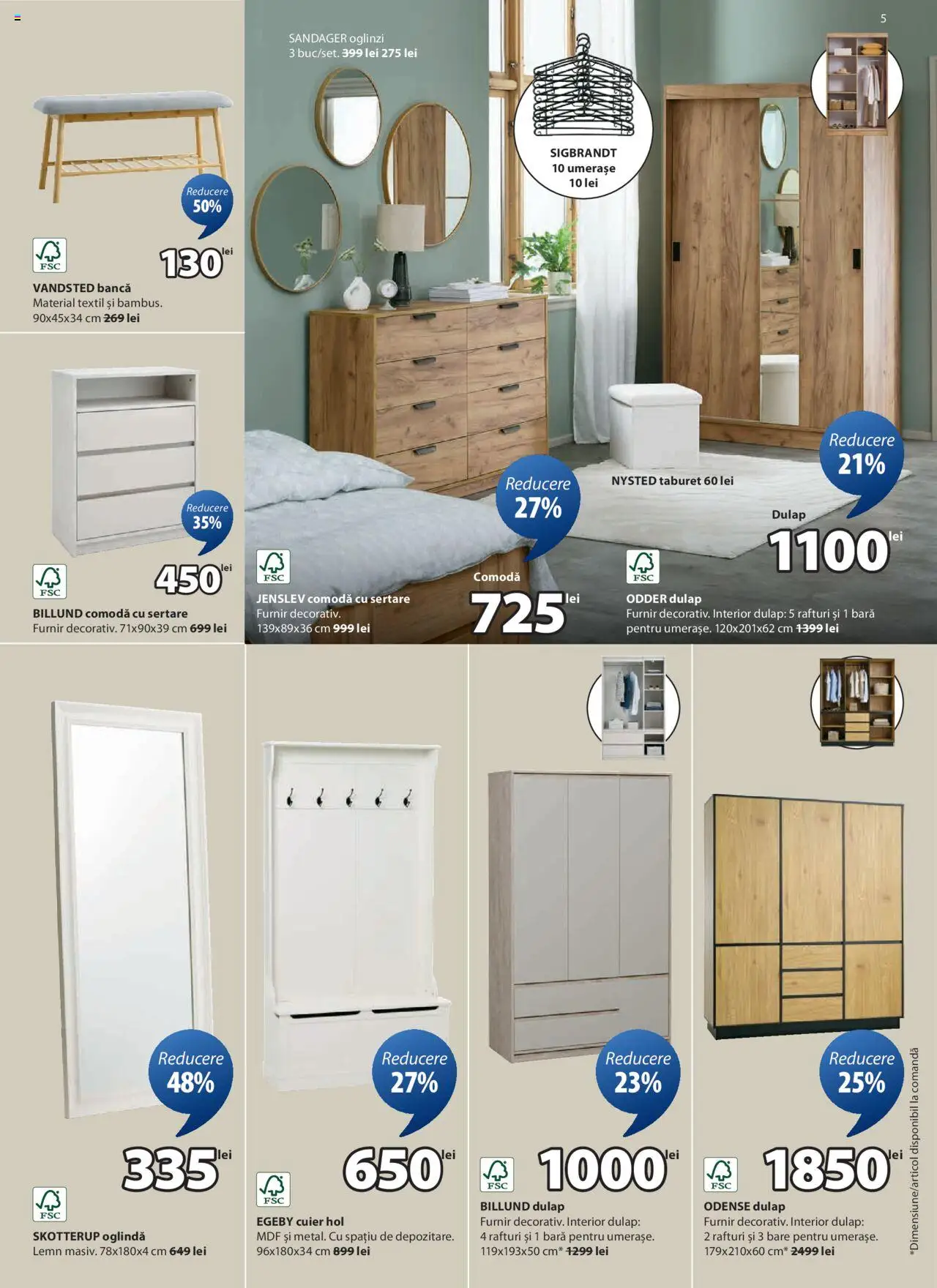 Catalog JYSK – valabil de la 04.08.2025 | Pagină: 5 | Produse: Comodă, Oglindă, Taburet, Bancă