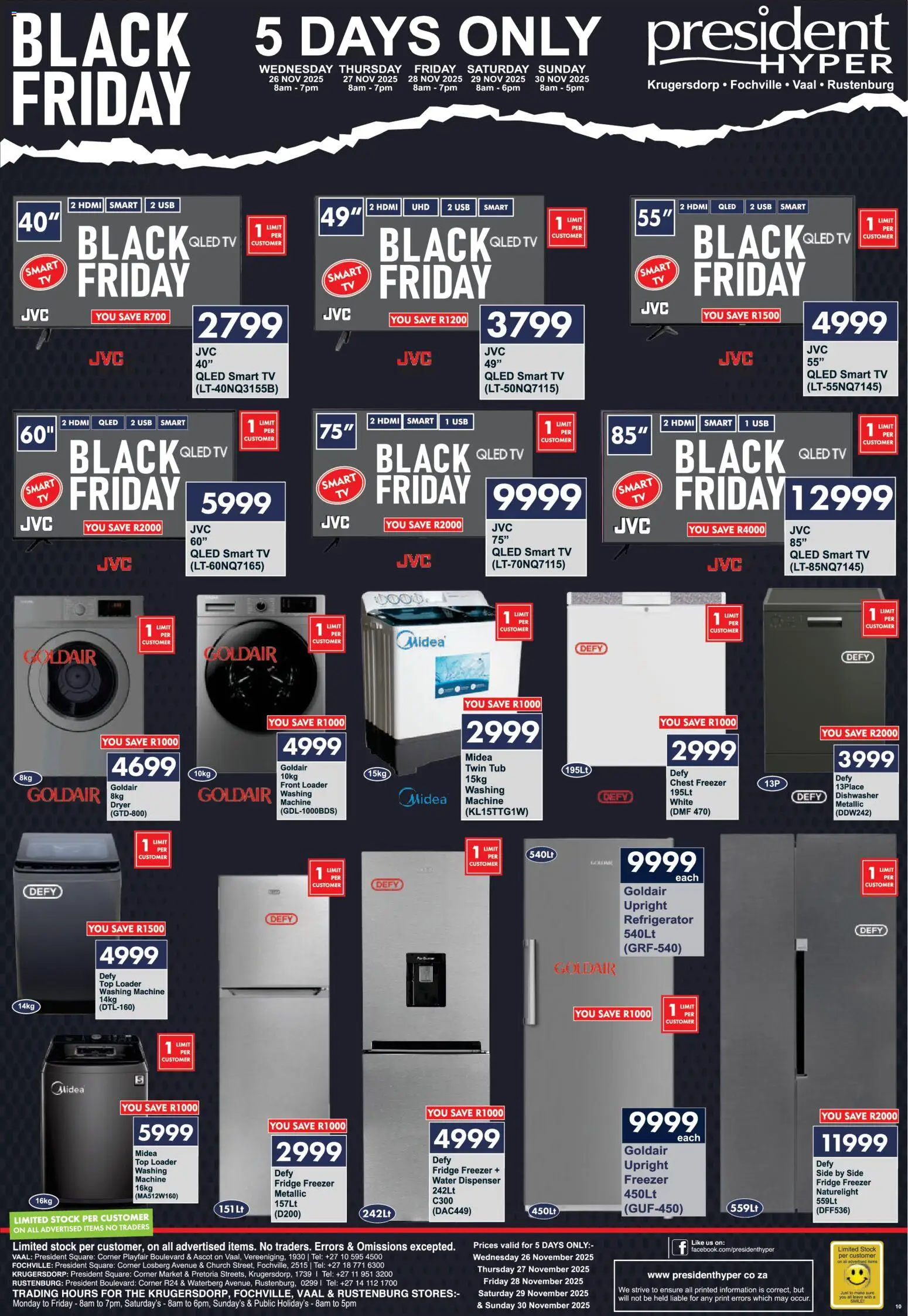 New President Hyper catalogue – valid from 26.11.2025 | Page: 10 | Products: Refrigerator, Washing machine, Dryer, Fridge