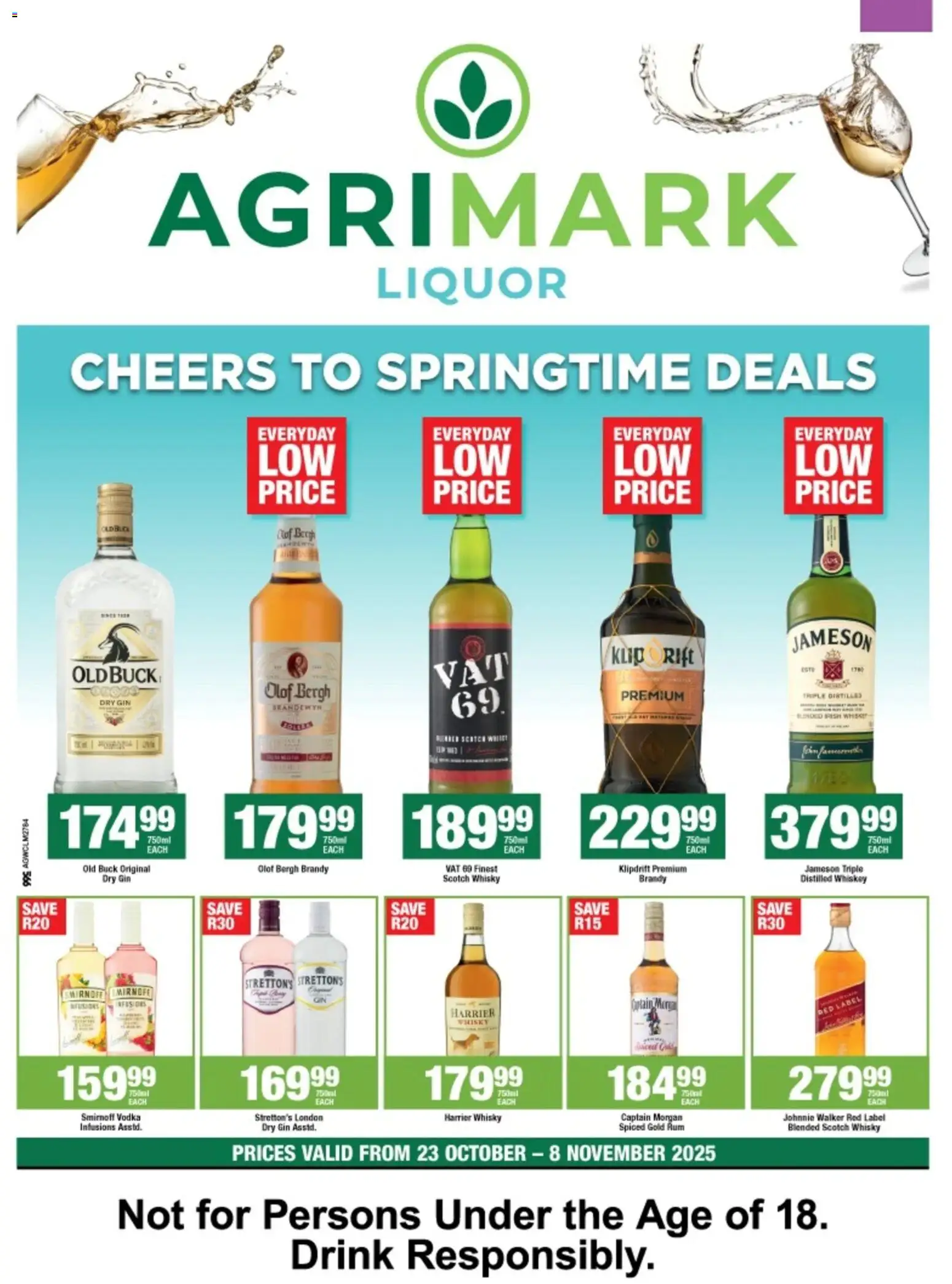New Agrimark catalogue – valid from 23.10.2025 | Page: 1 | Products: Brandy, Rum, Fish, Gin