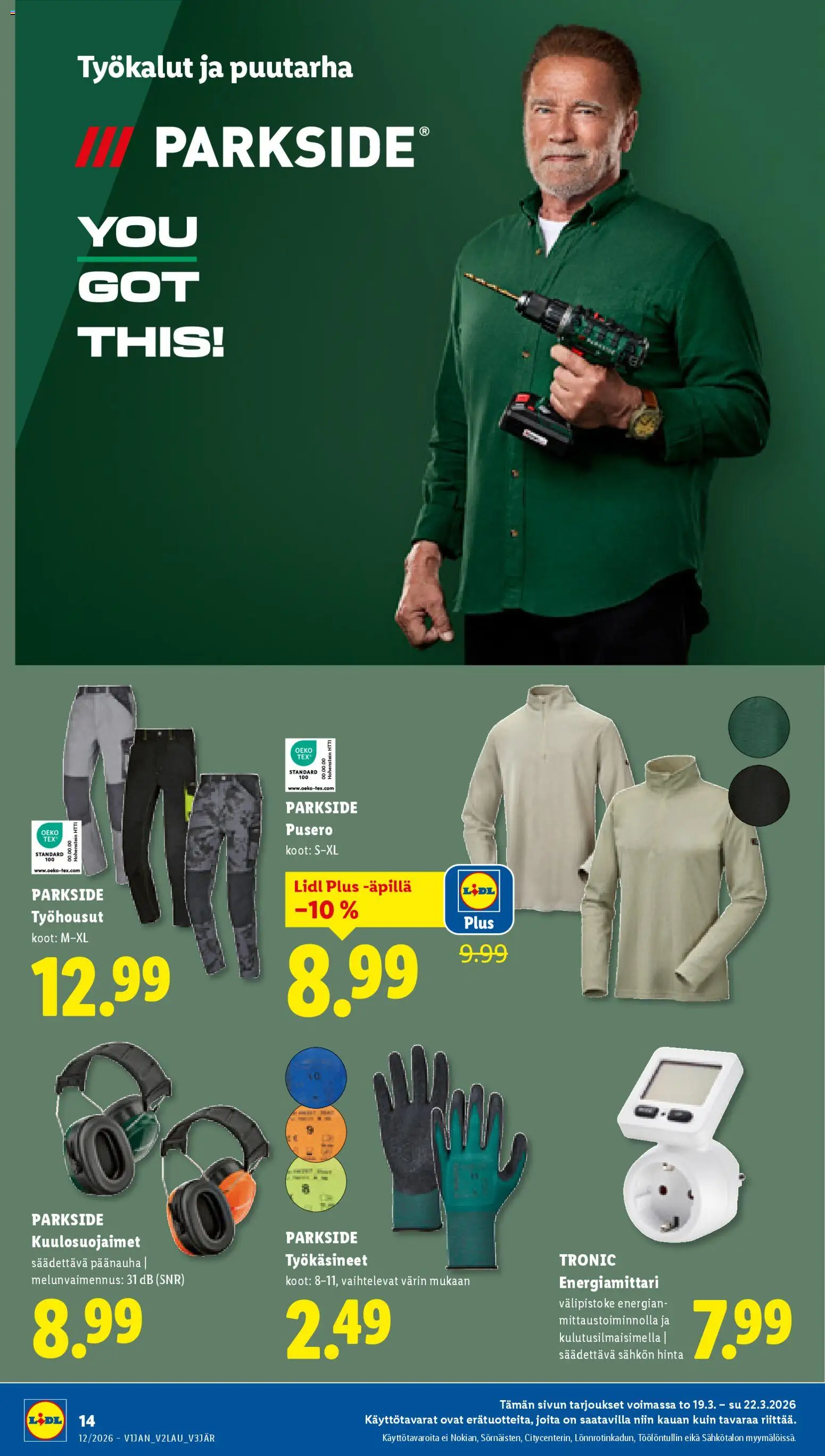 Lidl tarjoukset – voimassa 19.03.2026 alkaen | Sivu: 18 | Tuotteet: Pusero, Työkäsineet