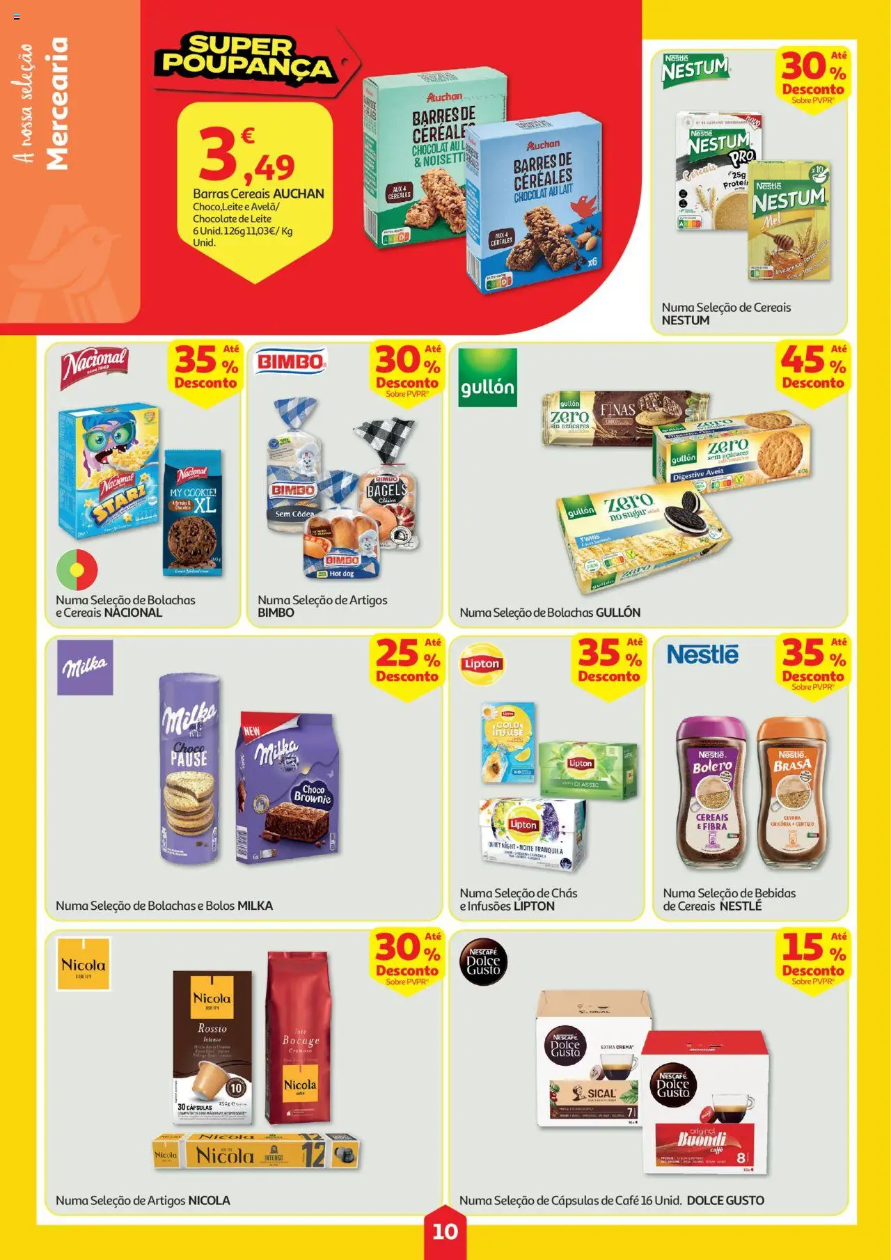 Auchan folheto │ válido de 31.07.2025 | Página: 10 | Produtos: Bolachas, Chás, Café, Dolce gusto